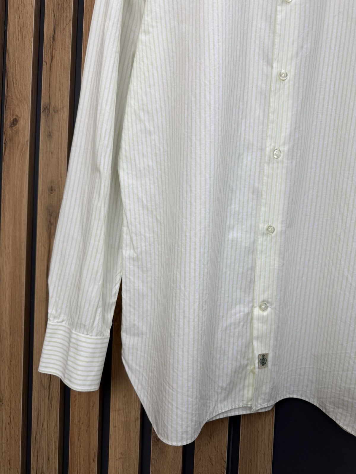 Luigi Borrelli Luigi Borrelli Cotton Striped Long Sleeve Shirt Size US L / EU 52-54 / 3 - 3 Thumbnail