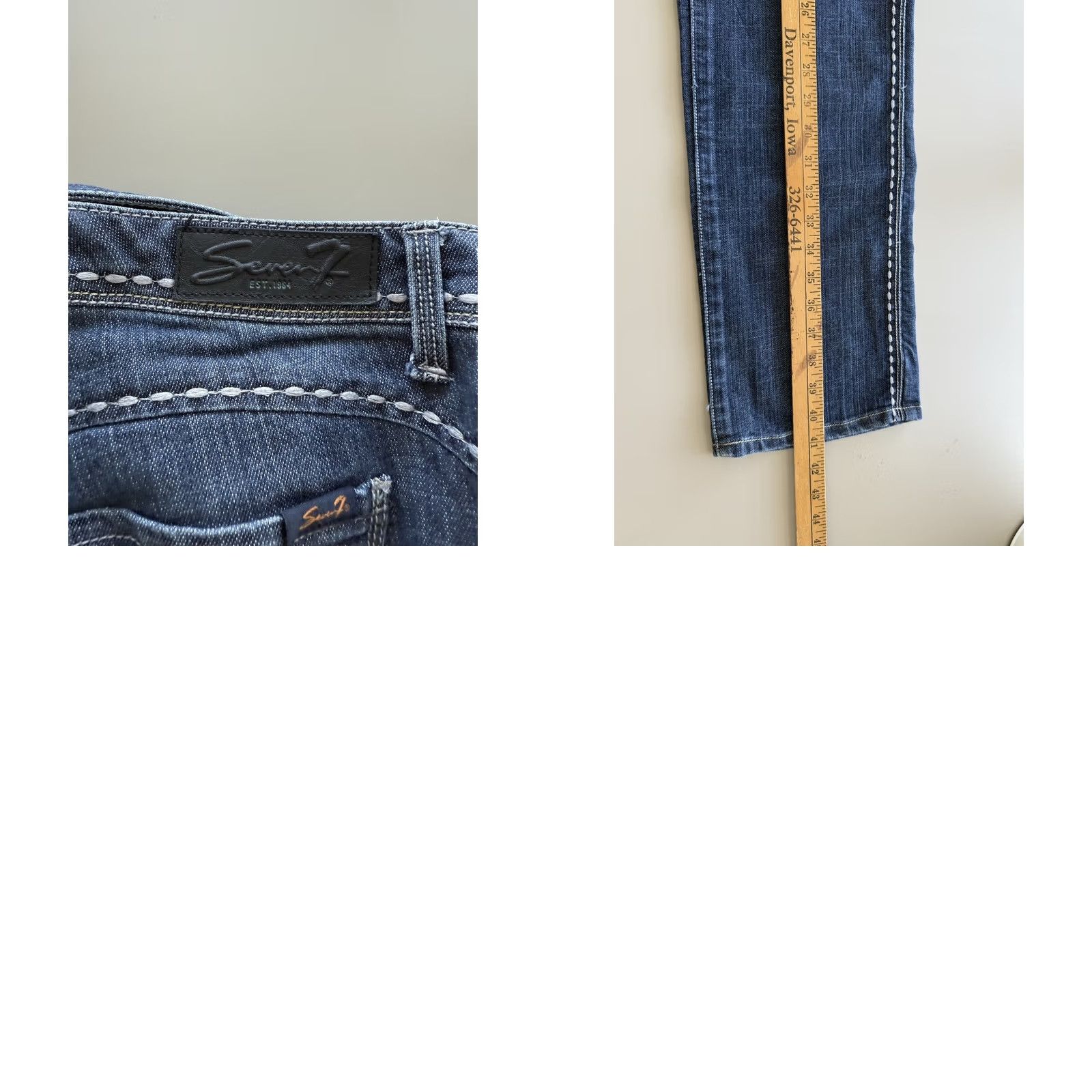 Vintage Seven 7 Womens Jeans Size 12 Dark Wash Slim Classic Concert 90s Weekend Blue Size 34" / US 12 / IT 48 - 8 Thumbnail