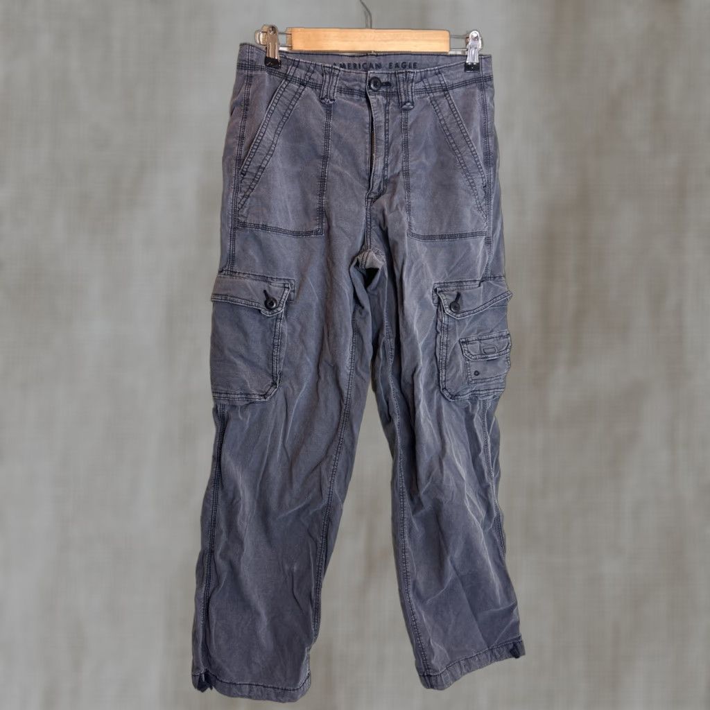 American Eagle Outfitters American Eagle Pants Women’s 6 Stretch Cargo Baggy Jogger Black 28x29 Womens Size 28" / US 6 / IT 42 - 1 Thumbnail