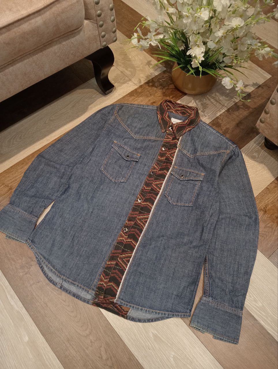 Japanese Brand ACOUSTIC JAPAN BLUE DENIM SHIRT Size US S / EU 44-46 / 1 - 3 Thumbnail
