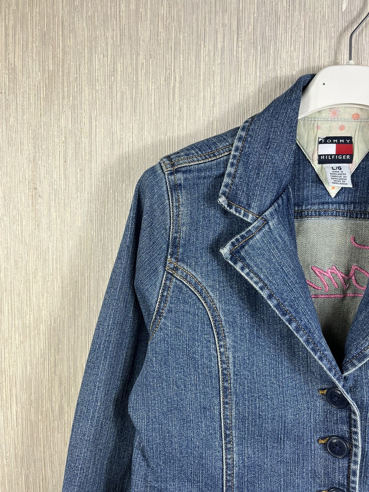 Tommy Hilfiger × Vintage Vintage Tommy Hilfiger y2k denim blazer juicy jacket floral Size L / US 10 / IT 46 - 5 Thumbnail