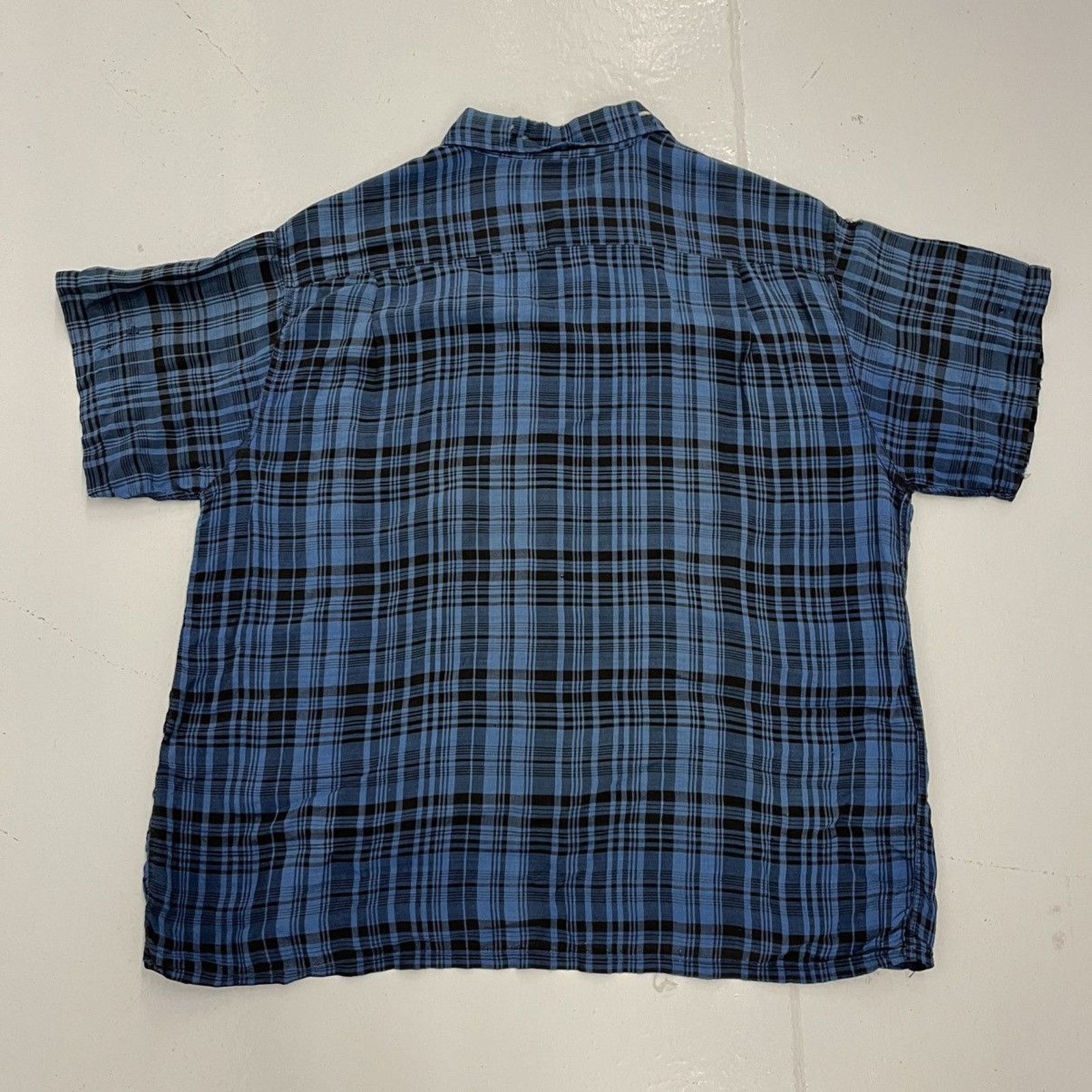 Other Vintage 60s University Woven Plaid Blue Plaid Rayon Shirt Size US L / EU 52-54 / 3 - 4 Thumbnail