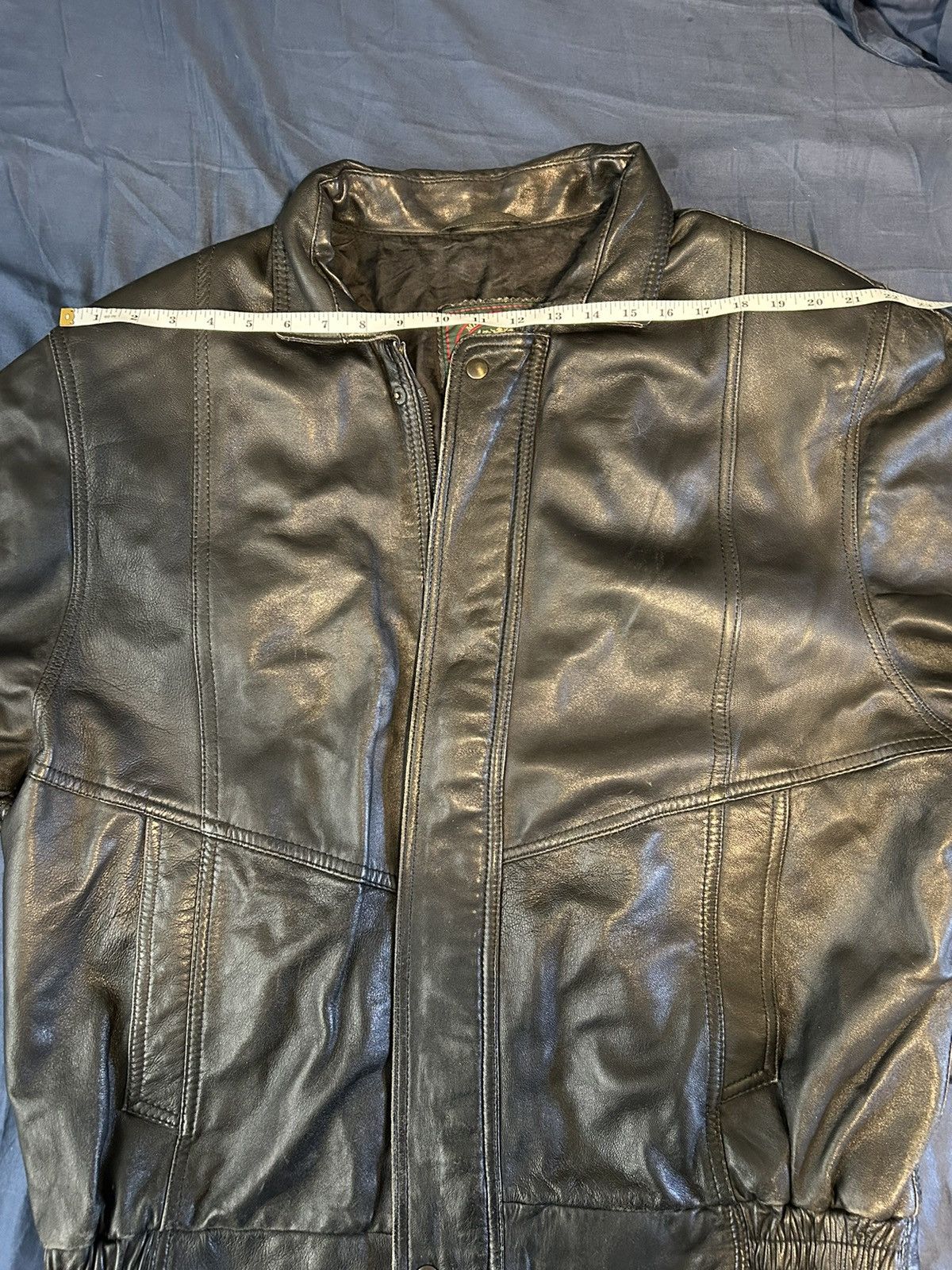 Vintage 90s Vintage Lambskin Leather Bomber Jacket Black Size US XL / EU 56 / 4 - 4 Thumbnail