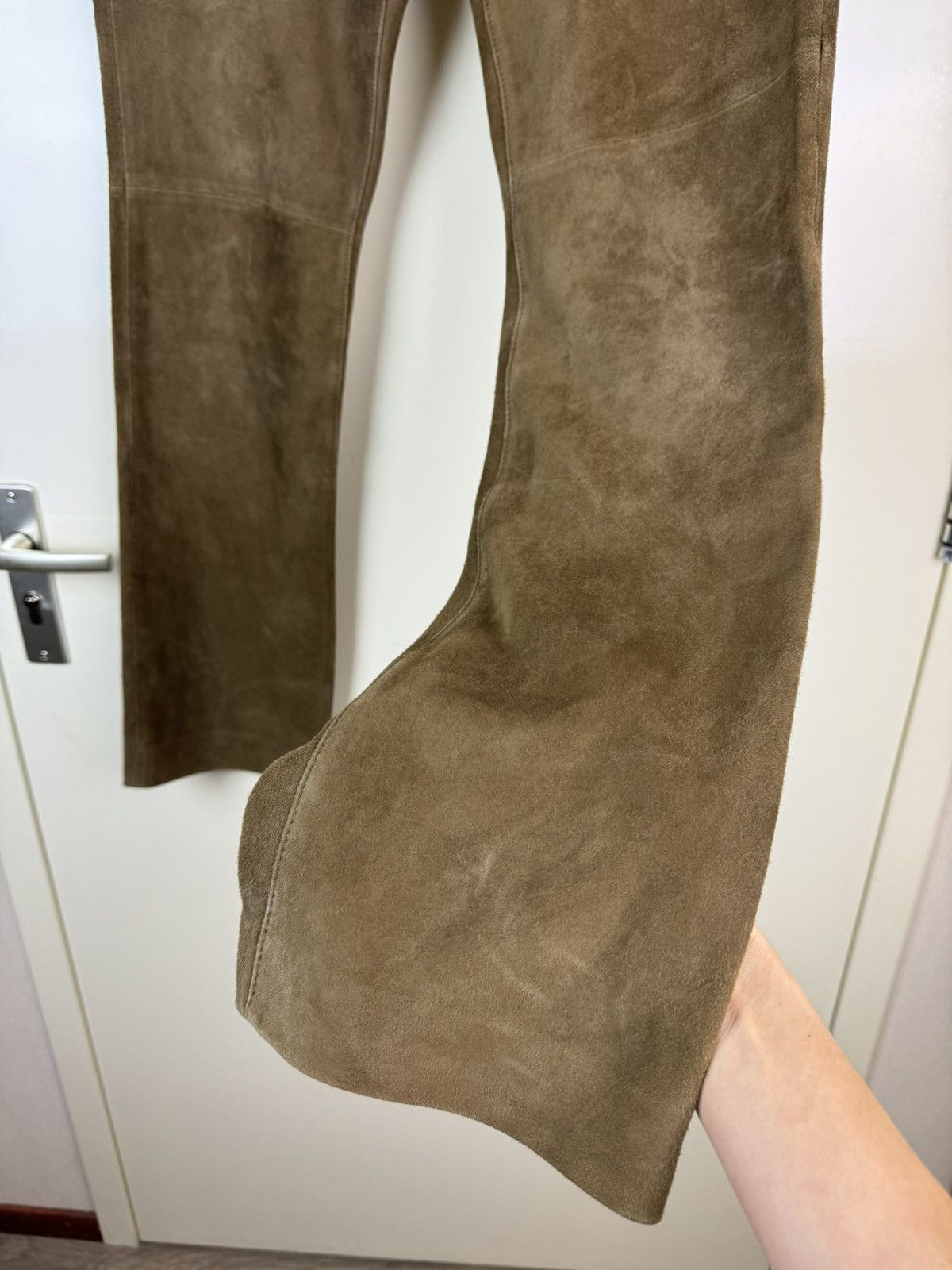 Lauren Ralph Lauren Ralph Lauren Suede Leather Brown Vtg Pants Trousers Cowboy Size 32" / US 10 / IT 46 - 4 Thumbnail