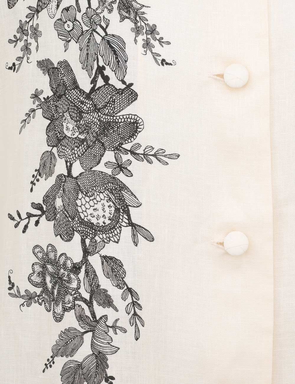 Zimmermann oc11z1025 Short Sleeve Shirt in Cream Size L / US 10 / IT 46 - 6 Thumbnail