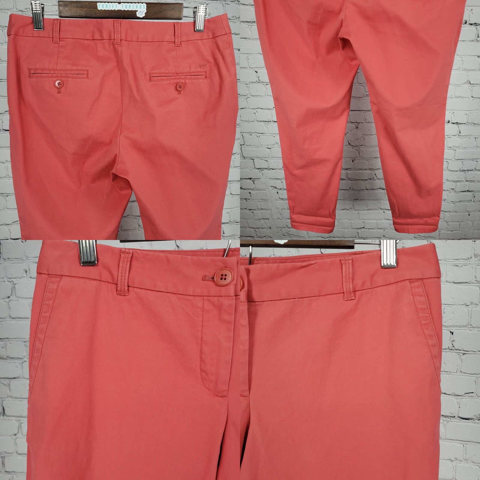 Talbots Talbots The Weekender Cotton Stretch Mid Rise Chino Pants 6P 31x27 Orange Pink Size 28" / US 6 / IT 42 - 8 Thumbnail