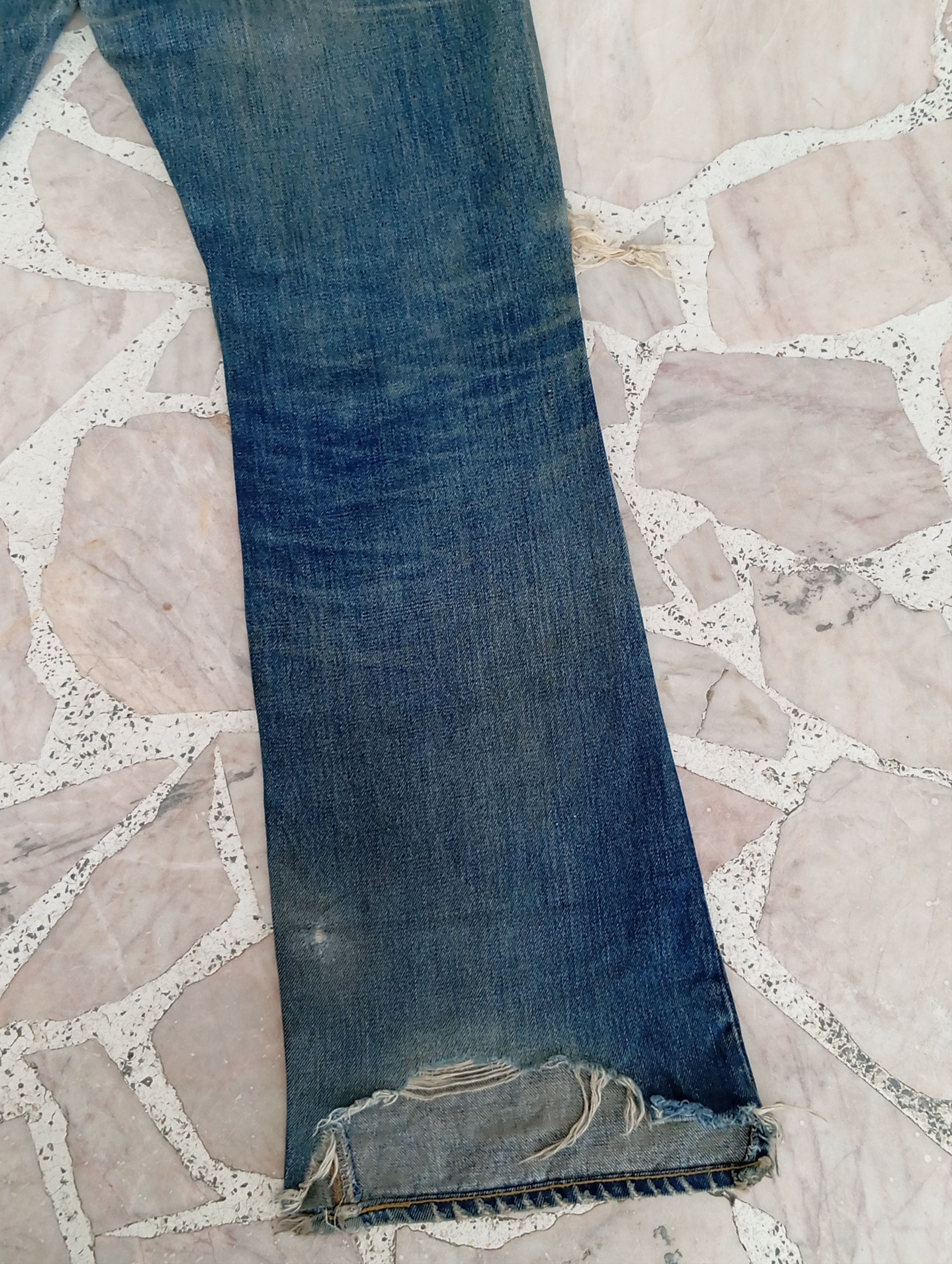 Denime × Vintage Distressed Denime Size US 30 / EU 46 - 14 Thumbnail