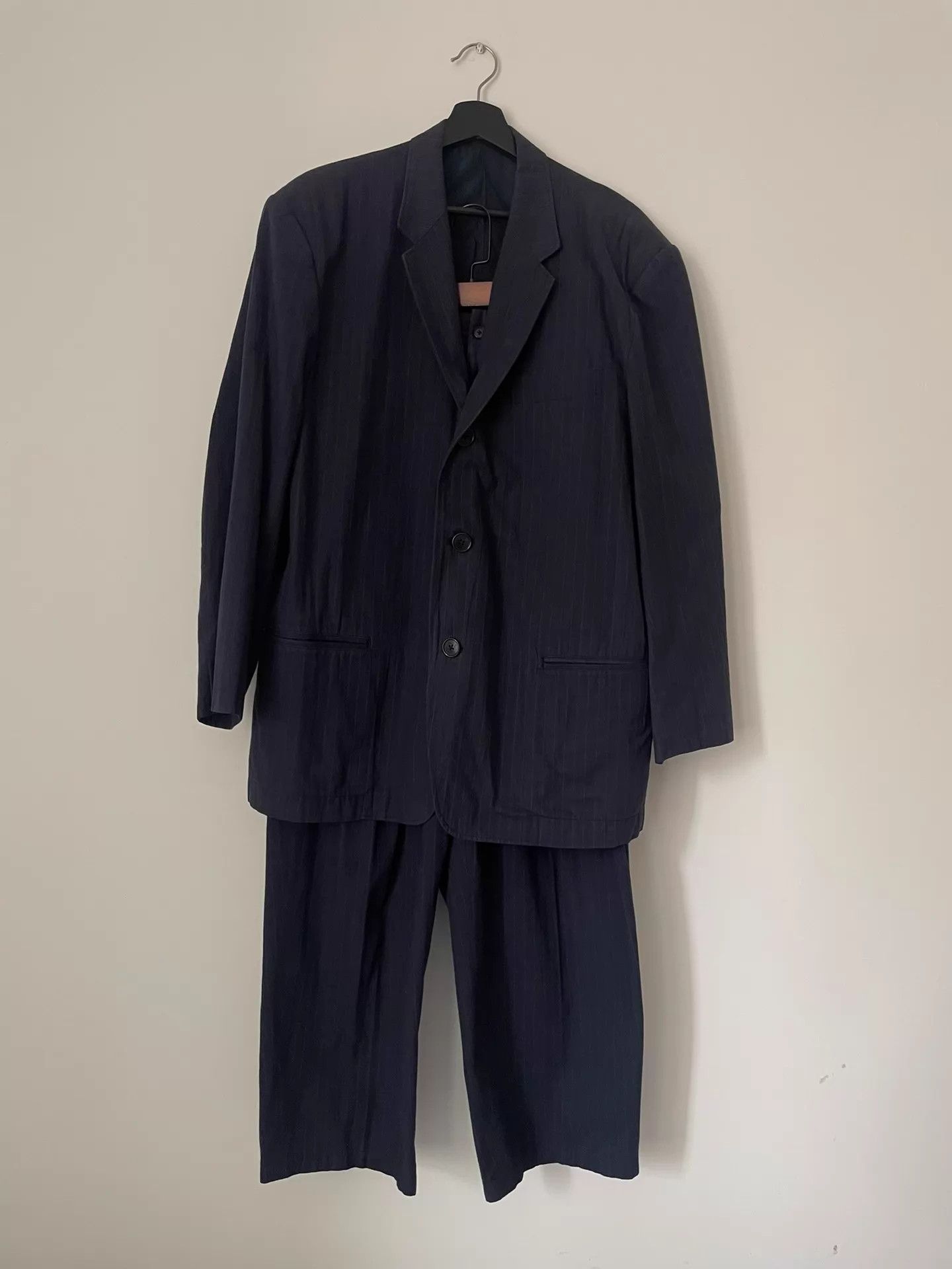 Yohji Yamamoto Yohji Yamamoto Vintage Cotton Navy Casual Suit Unisex S Size US S / EU 44-46 / 1 - 1 Thumbnail