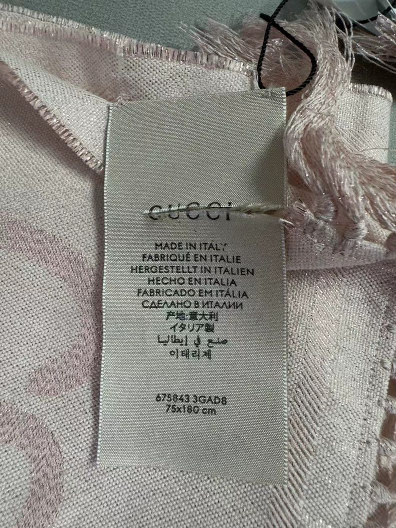 Gucci Gucci Double-sided gold silk large logo shawl scarf 2501-Ne Size ONE SIZE - 3 Thumbnail