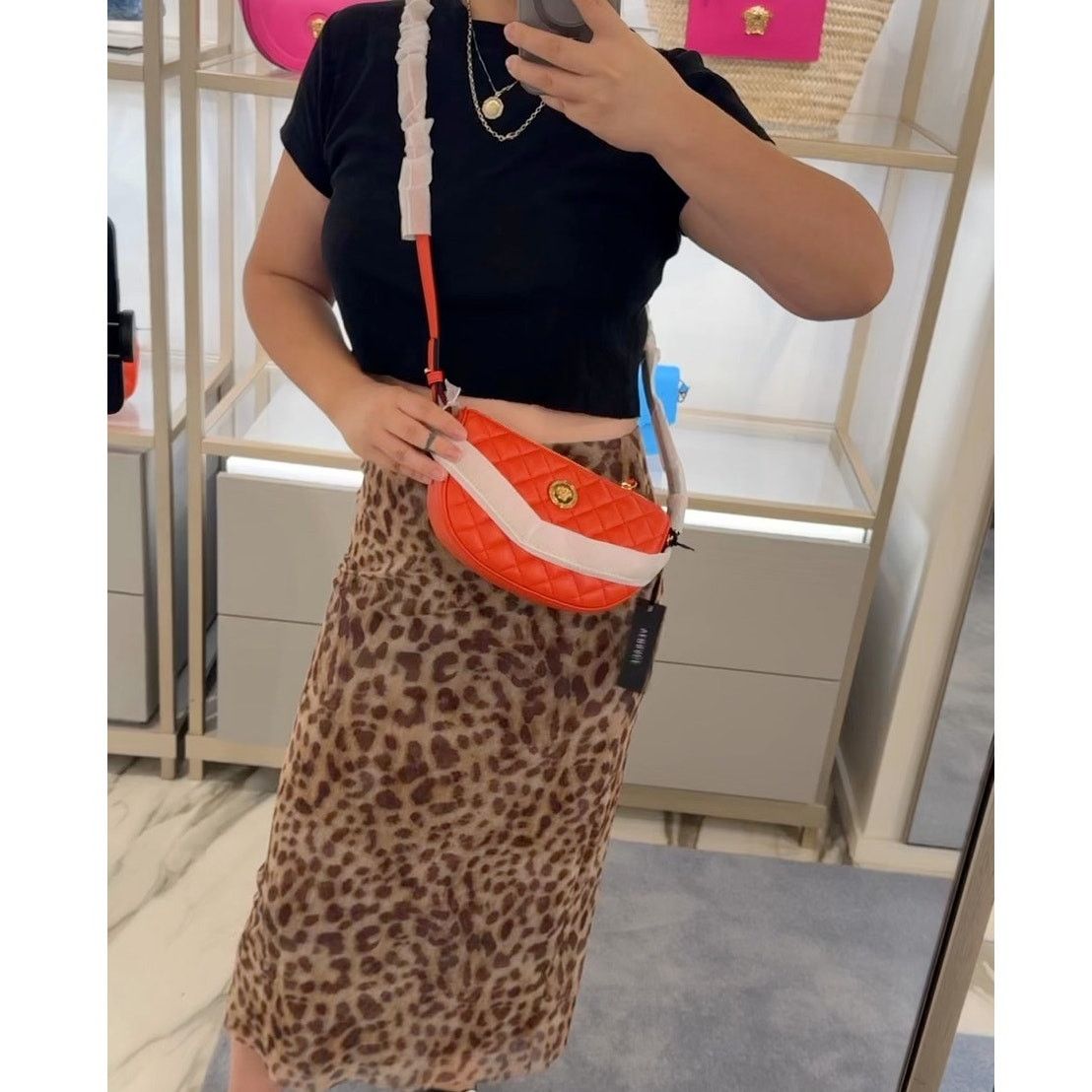 Versace versace lamb skin quilted gold medusa coral crossbody bag Size ONE SIZE - 3 Thumbnail