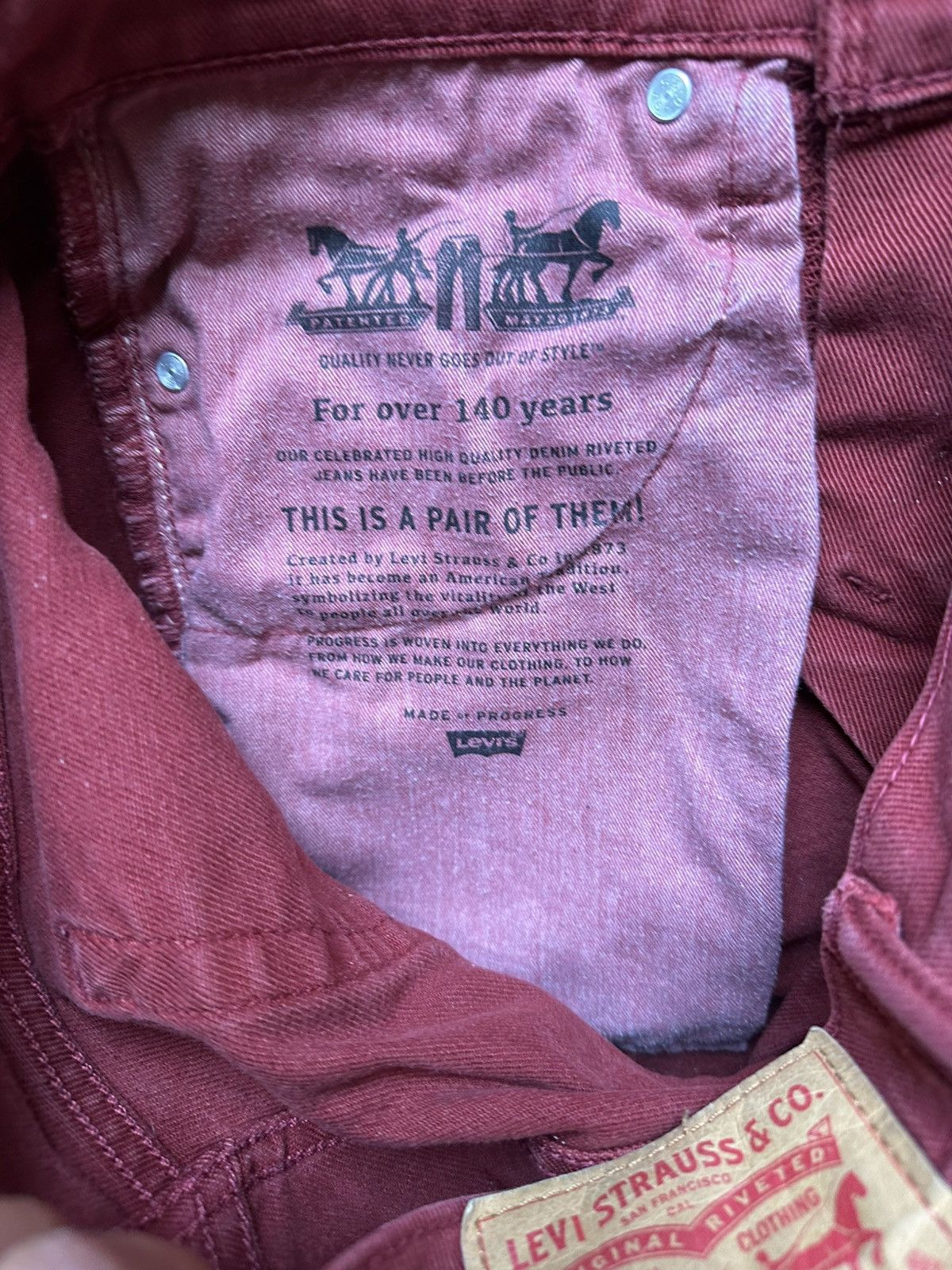 Levi's Burgundy 514 Levi's Denim Jeans Size US 30 / EU 46 - 8 Thumbnail