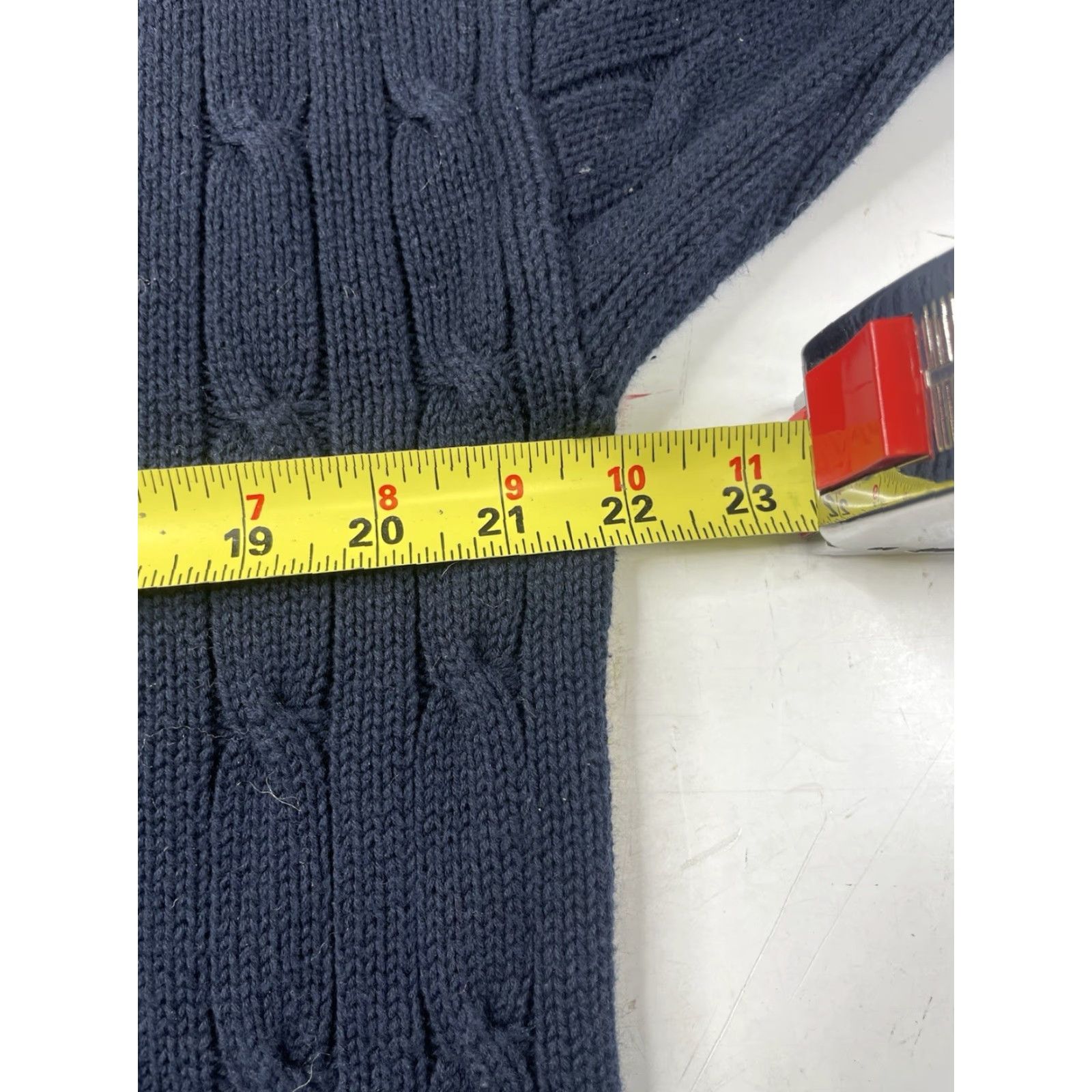 Vintage VINTAGE English Sports Shop Bermuda Men’s XXL Cable Knit V Neck Sweater Tennis Crew Neck Pullover Blue Cotton Sports Set 2XL Mens Size US XXL / EU 58 / 5 - 5 Thumbnail