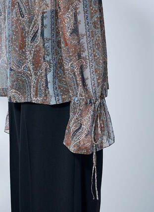 Saint Laurent Paris o1la1rc1a0226 819584 Blouse in Paisley Silk Georgette Size XS / US 0-2 / IT 36-38 - 5 Thumbnail