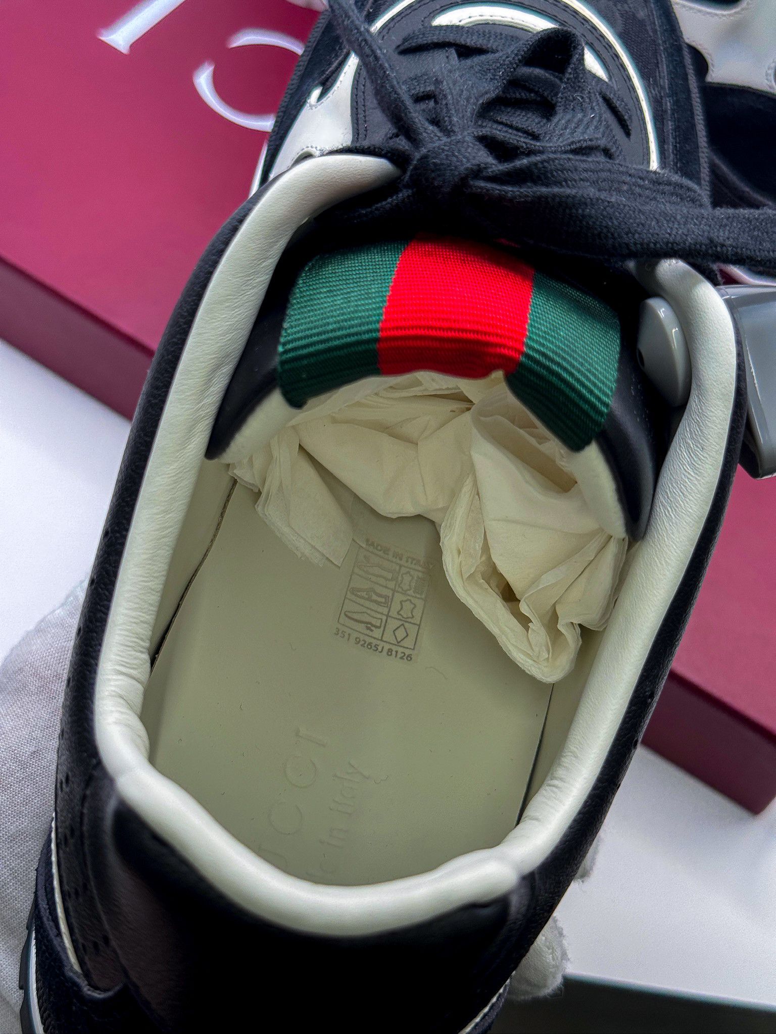 Gucci Gucci Re-Web GG Supreme Monogram Black Luxury Sneakers Size US 13 / EU 46 - 13 Thumbnail