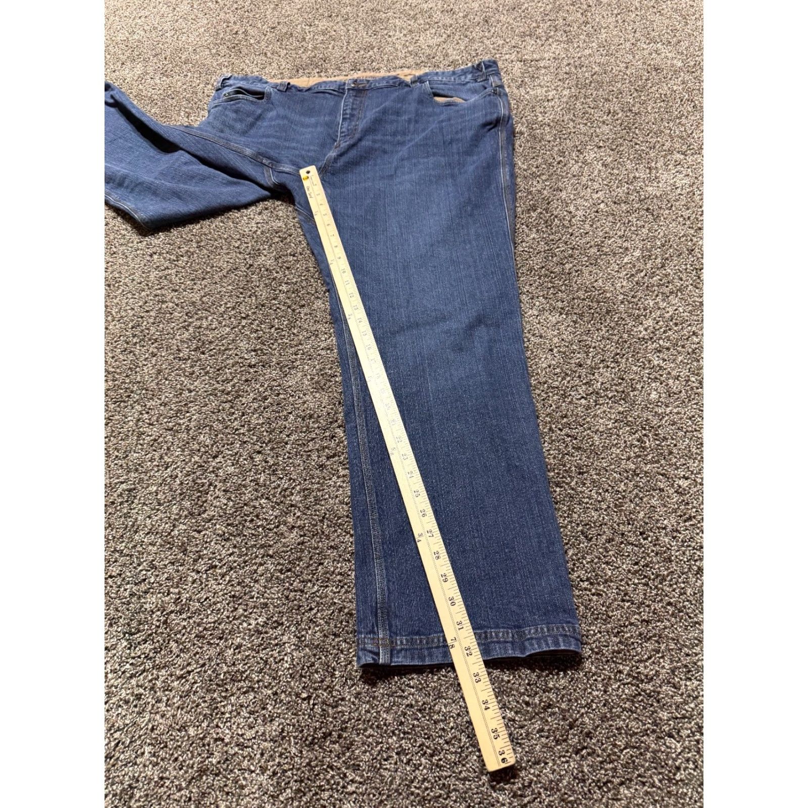 Denime Duluth Flex Ballroom Jeans Men 46 Blue Denim 46 X32 Relaxed Straight 5-Pocket Design Regular Inseam 32 Denim Cotton Jeans Mens Size US 30 / EU 46 - 7 Thumbnail