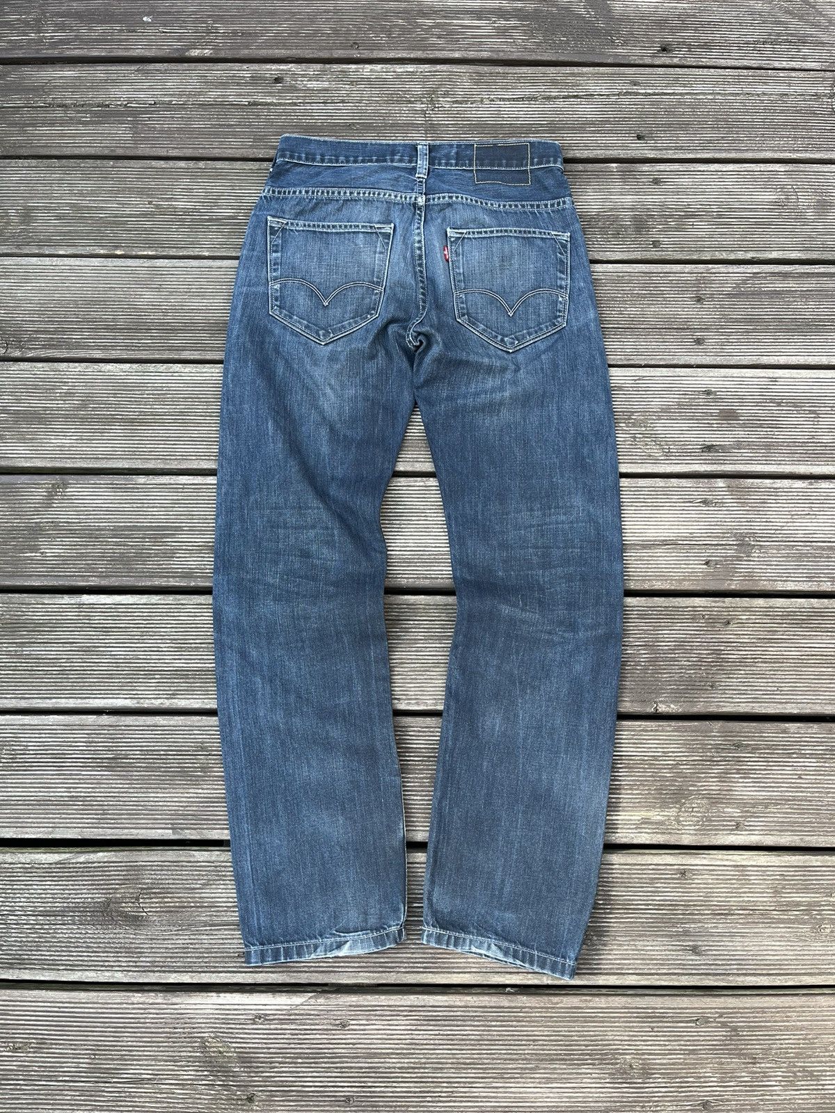 Levi's Vintage 00s Levis 504 Navy Faded Blue Jeans Pants 30x32 Size US 30 / EU 46 - 4 Thumbnail