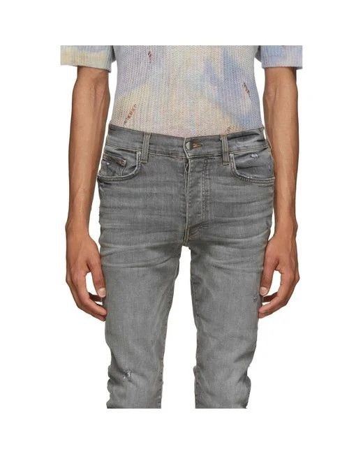 image of Amiri Stack Jeans Grey Smoke Size 30, Men's