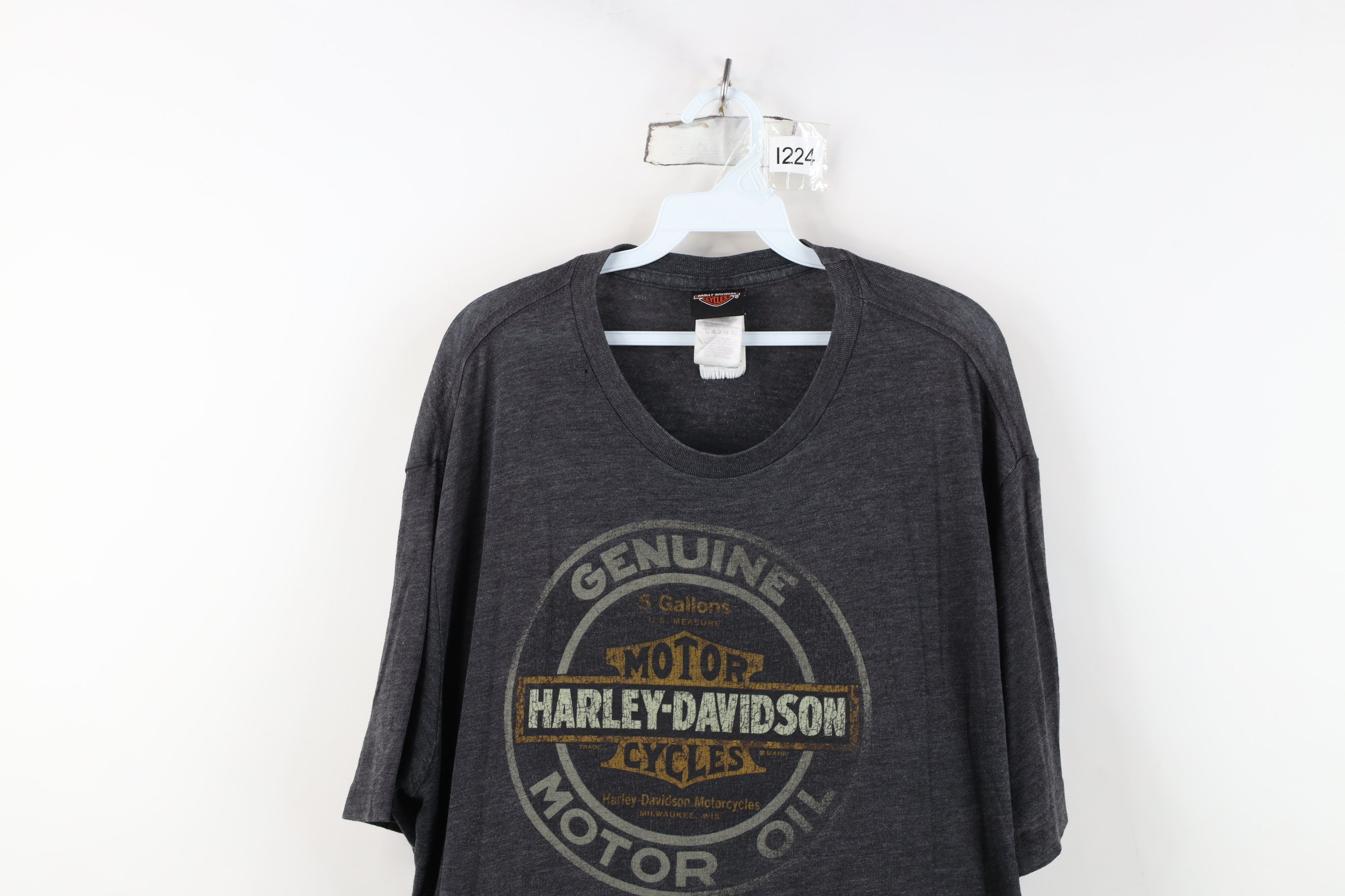 Harley Davidson Vintage Y2K Harley Davidson Jersey T-Shirt Charcoal Gray Size US XXL / EU 58 / 5 - 2 Thumbnail