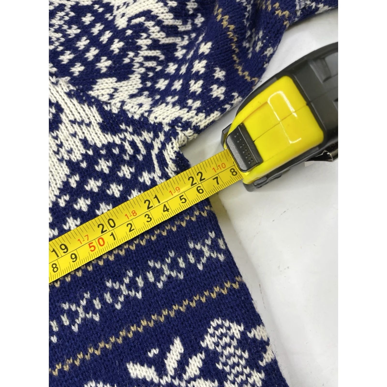 Vintage VINTAGE Andrew St John Fair Isle Reindeer Winter Knit Sweater Size M Blue Cotton Knit Crew Neck Long Sleeve Men Pullover 90s Ski Winter Casual Logo Size US M / EU 48-50 / 2 - 6 Thumbnail