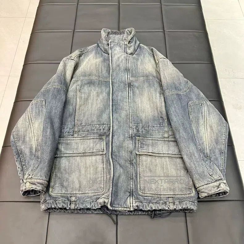Balenciaga Balenciaga Water-washed Vintage Faded Parka Denim Jacket Size US S / EU 44-46 / 1 - 1 Thumbnail