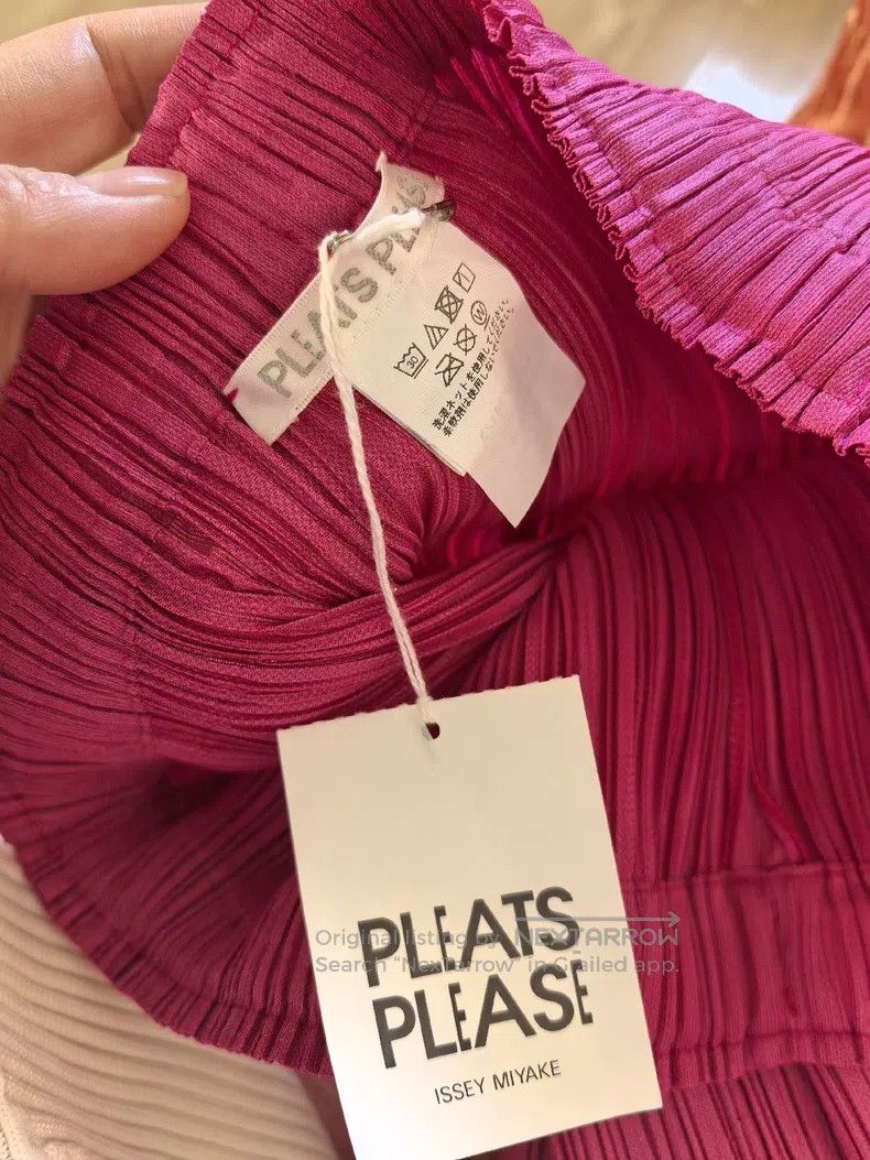 Issey Miyake Issey Miyake size:3 Bright Pink Straight-Leg Pants Size 31" - 2 Thumbnail