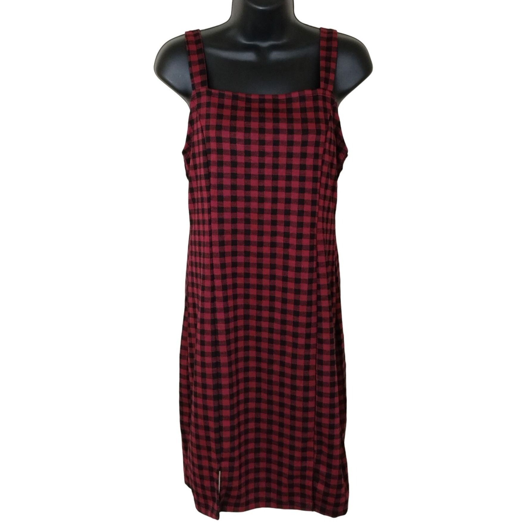 Other Good Luck Gem Juniors Large Burgundy and Black Plaid Shift D Size L / US 10 / IT 46 - 1 Thumbnail