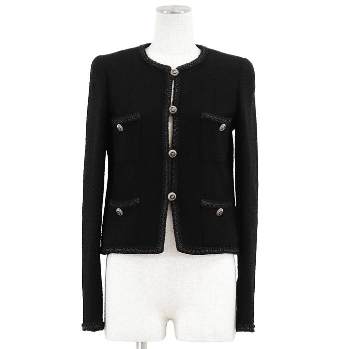 Chanel Chanel Chanel Wool Blend Tweed Jacket Textile Outerwear P33858 DUTY FREE for USA Size ONE SIZE - 1 Thumbnail