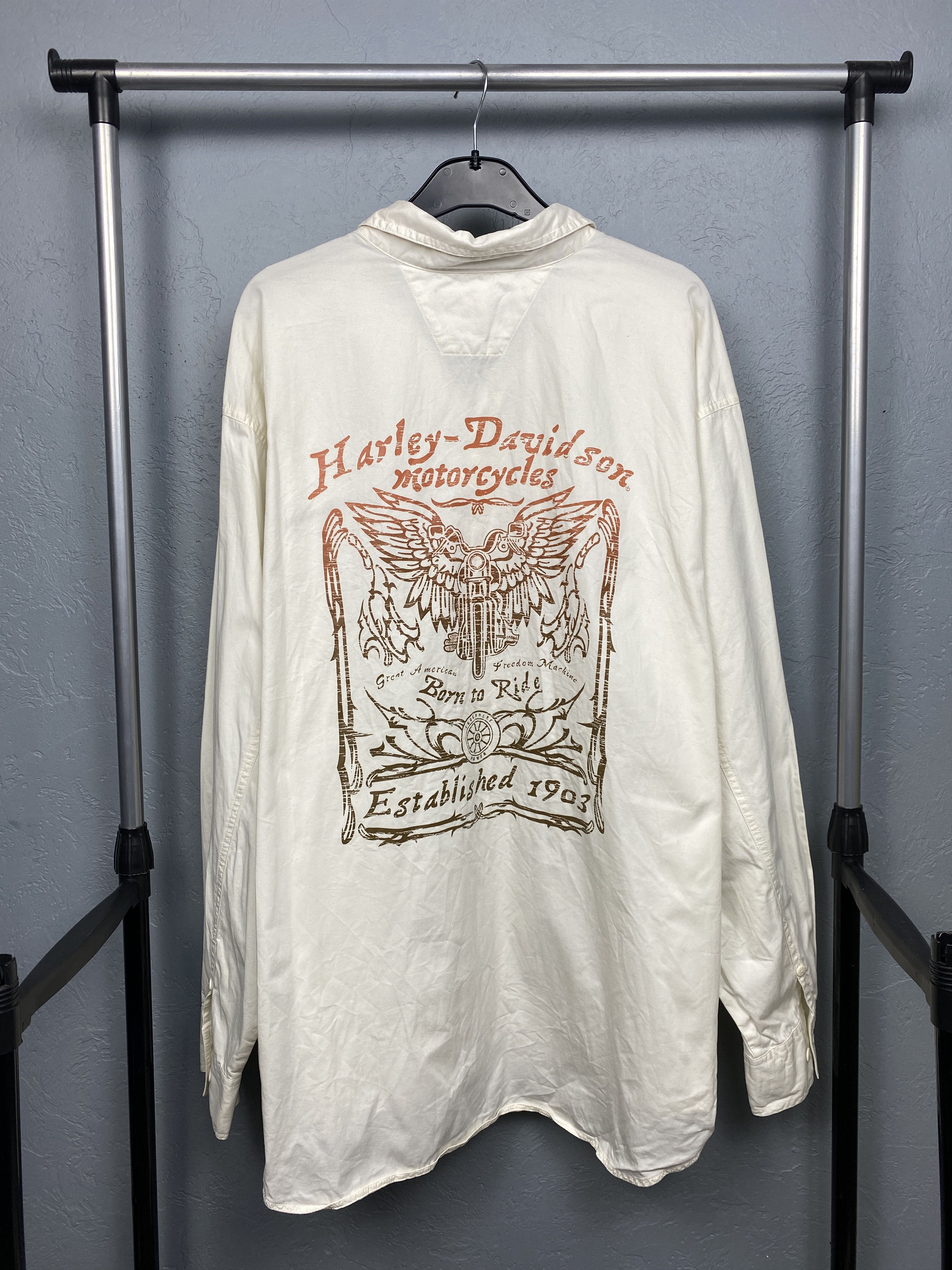 Harley Davidson Harley Davidson Vintage Mens Long Sleeve Shirt Size US XXL / EU 58 / 5 - 1 Thumbnail