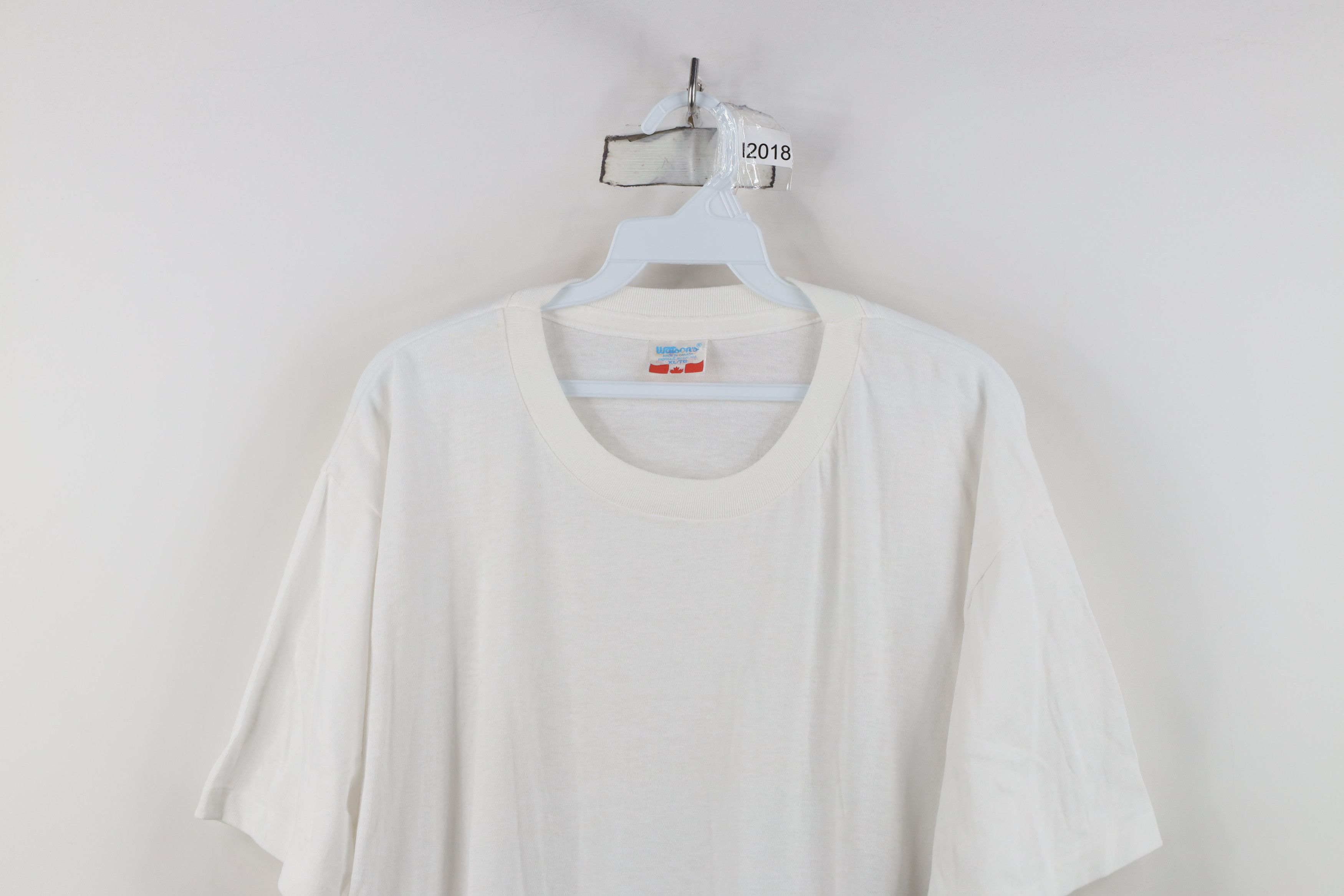 Vintage Vintage 90s Streetwear Thin Short Sleeve T-Shirt White 50/50 Size US XL / EU 56 / 4 - 2 Thumbnail