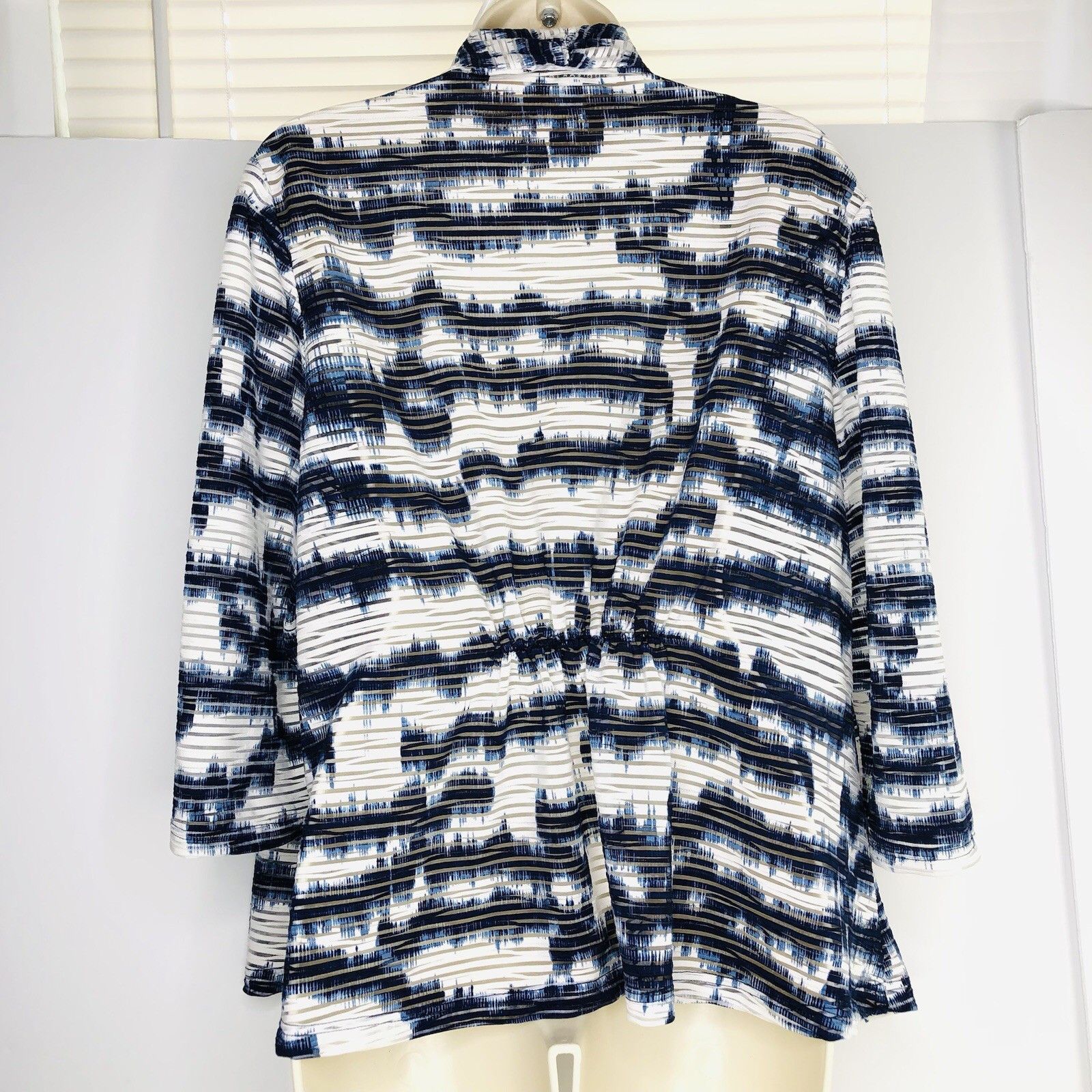 Other Madison Leigh Womens Cardigan 14W Blue White Abstract Size XL / US 12-14 / IT 48-50 - 5 Thumbnail