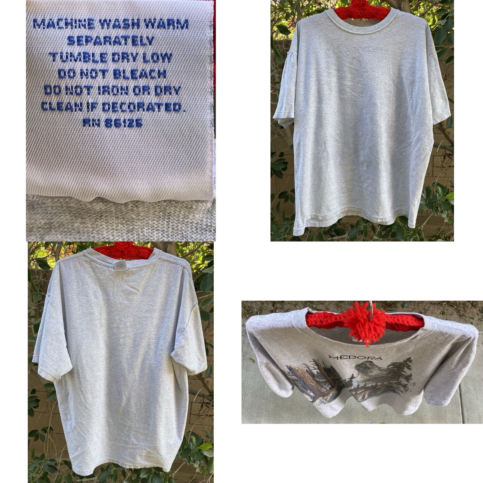 Vintage VINTAGE Medora North Dakota Wolf Pack Graphic T-Shirt Nature Tee Wildlife XL Mens Gray 100% Cotton Premier Sportswear 1990s Wolf Pack Outdoors Size US XL / EU 56 / 4 - 9 Thumbnail