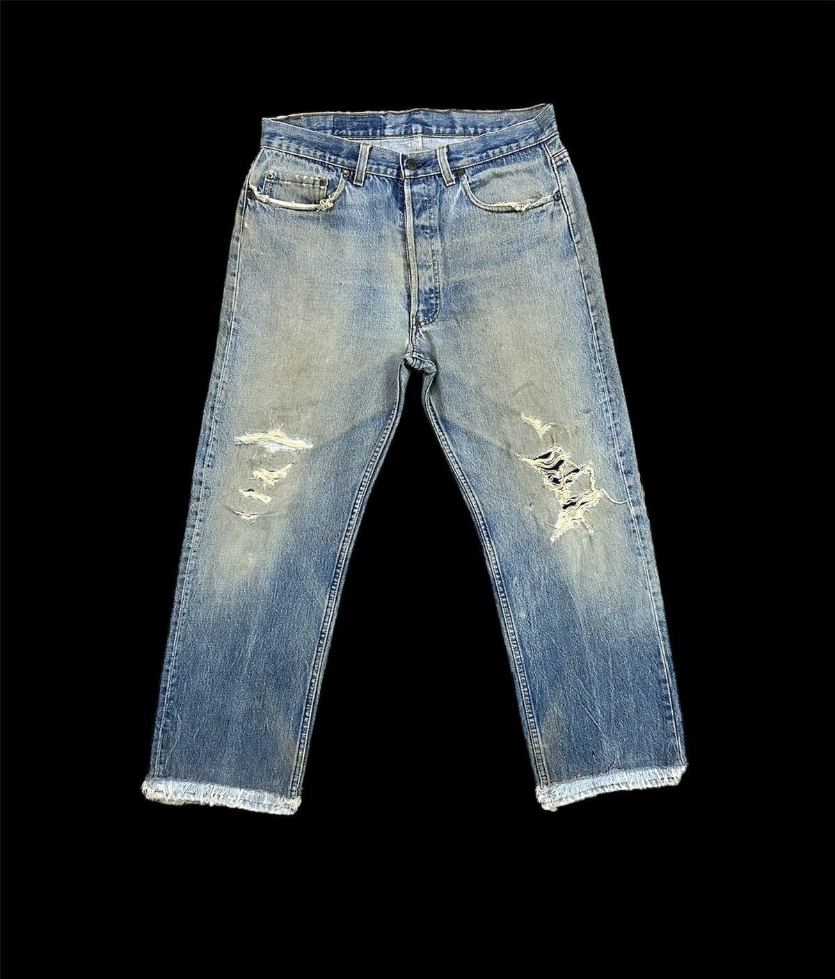 Levi's × Vintage Vintage Levis 80s 501 Distressed Size US 33 - 1 Thumbnail