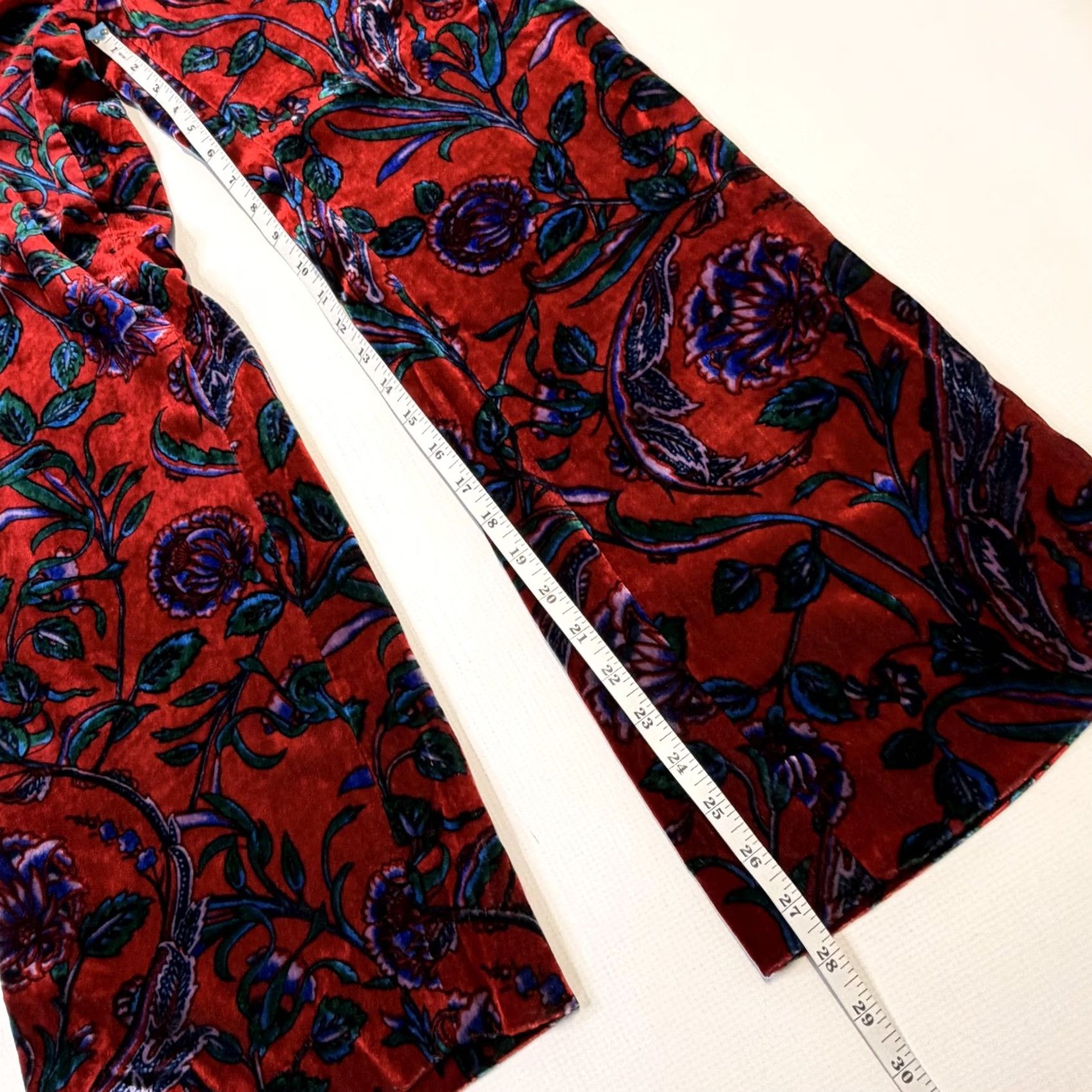 Sandro Sandro Pants Womens 36 Red Velvet Floral Wide Leg Zip Pockets Party Cocktail Pants Womens Red Velvet Floral Wide-Leg Zip Pockets 36 Mens? Size 25" / US 0 / IT 36 - 3 Thumbnail