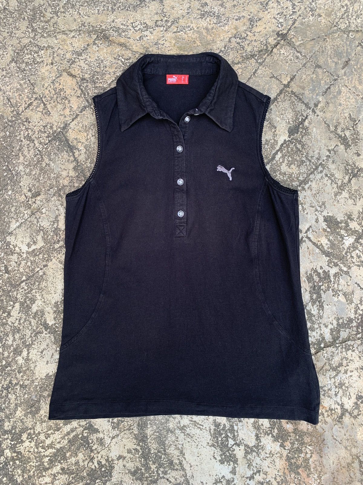 Puma × Vintage y2k Puma Germany Sportstyle Trim Sleeveless Cotton Polo Top Size M / US 6-8 / IT 42-44 - 1 Thumbnail