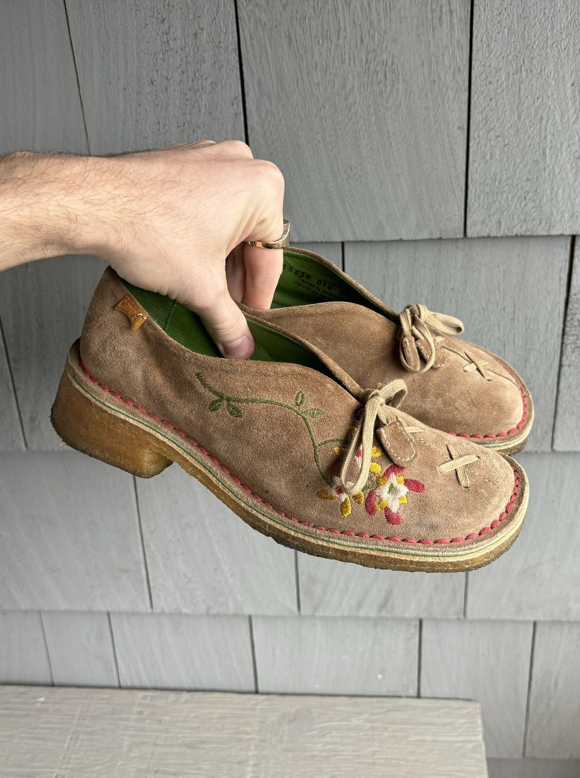 Camper × Designer Camper Mary Janes Suede Embroidered Crepe Sole Loafer Boot 6 Size US 6 / IT 36 - 2 Thumbnail