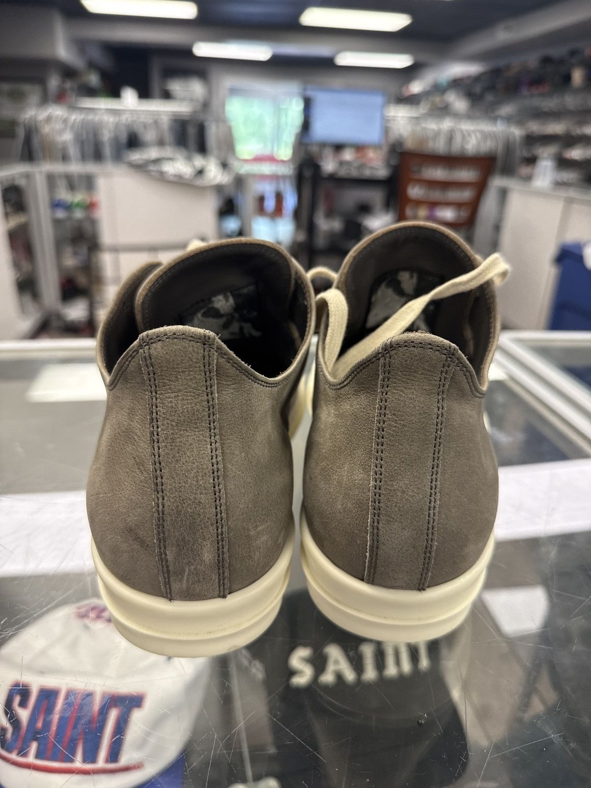 Rick Owens lido canvas low dust milk ramone
