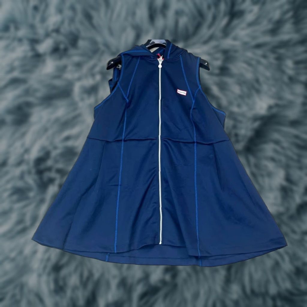 Hunter NWT Hunter Full Zip Sleeveless Hoodie Dress Womens 3X Navy Blue Collared Zip Jacket Dress Women's Sleeveless Short Zip Vest? Size XXL / US 16-18 / IT 52-54 - 1 Thumbnail