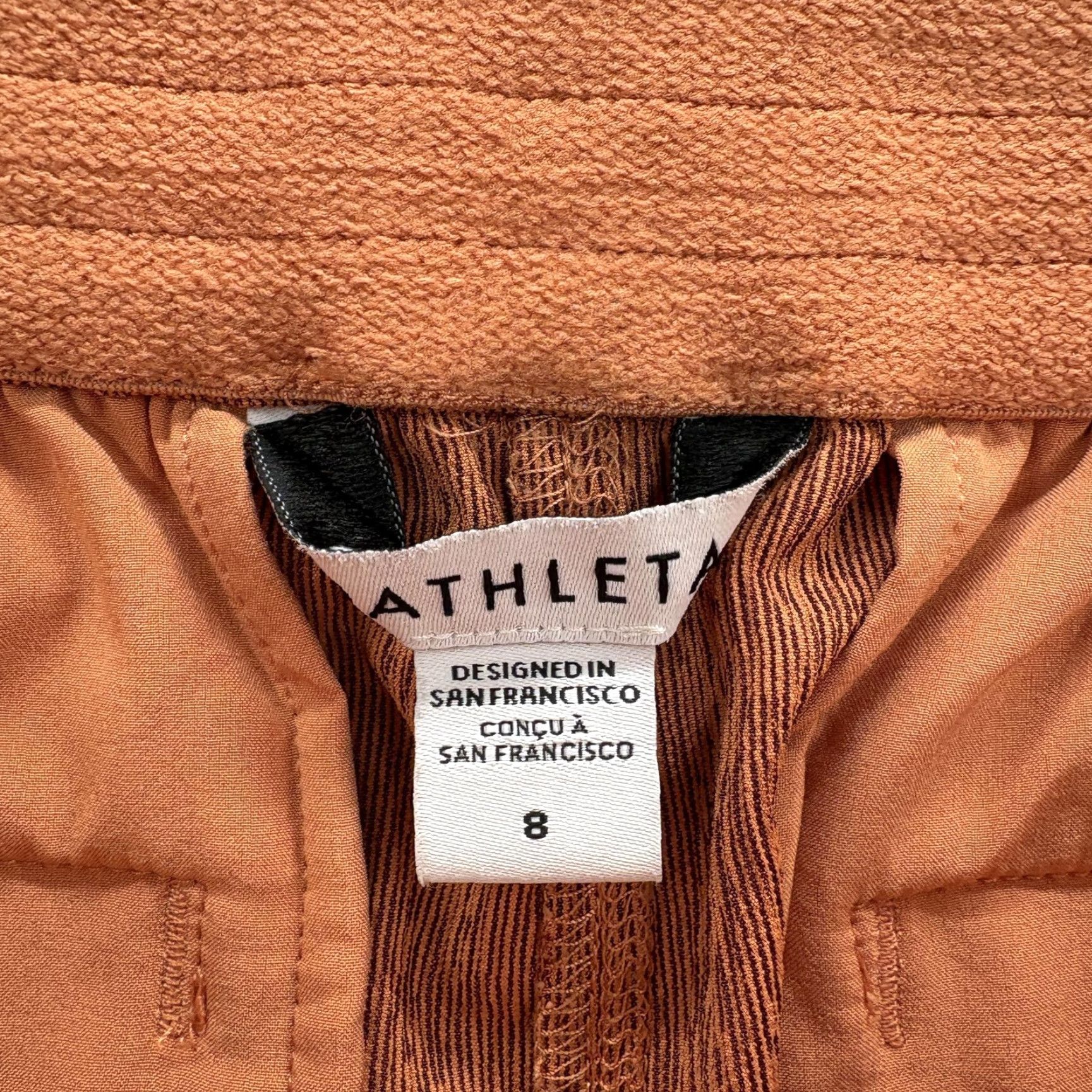 Athleta Athleta Echo Wide Leg Cropped Pants Womens 8 Sunburst Clay Orange Pull On Lounge Size 30" / US 8 / IT 44 - 4 Thumbnail