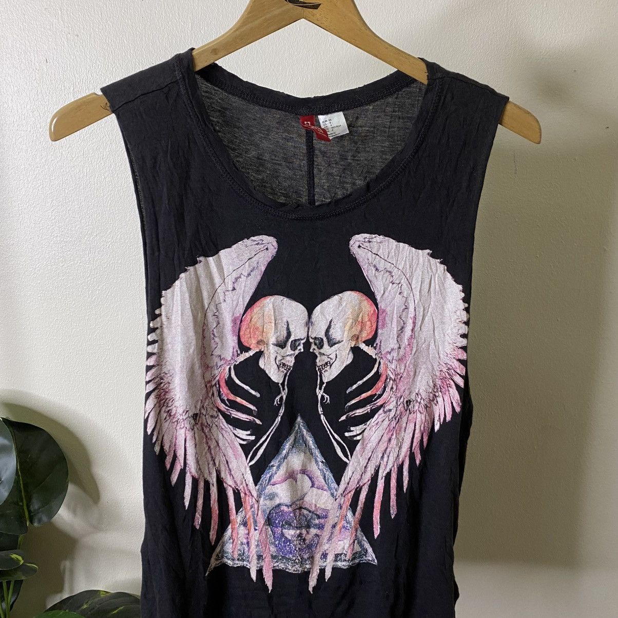 H&M Skulls Wings Affliction Style Cyber Gothic Punk Tank Top Size US S / EU 44-46 / 1 - 2 Thumbnail