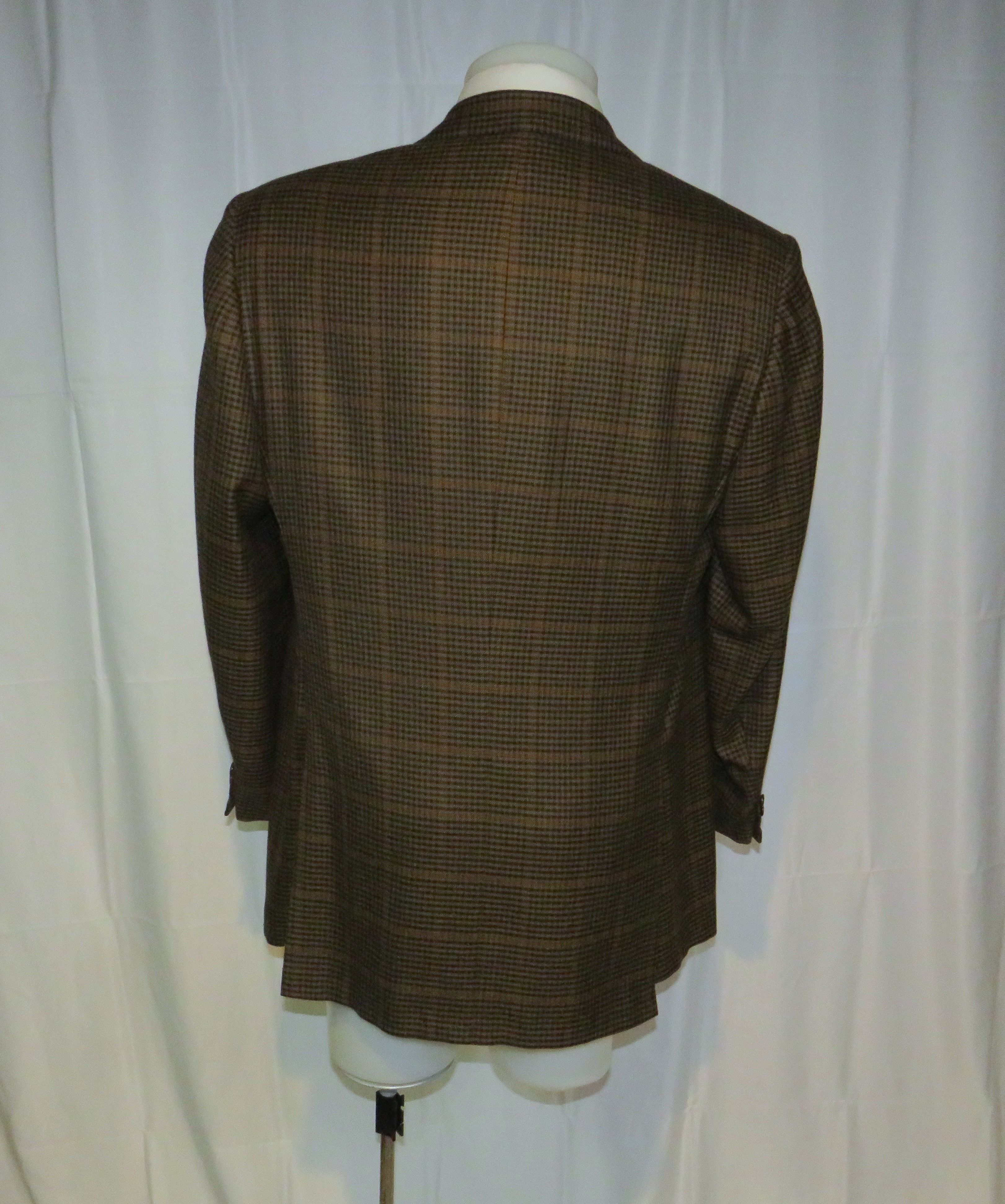 Kiton Vintage Brown Plaid 100% Cashmere Three Button Blazer 46L Size 46L - 9 Thumbnail