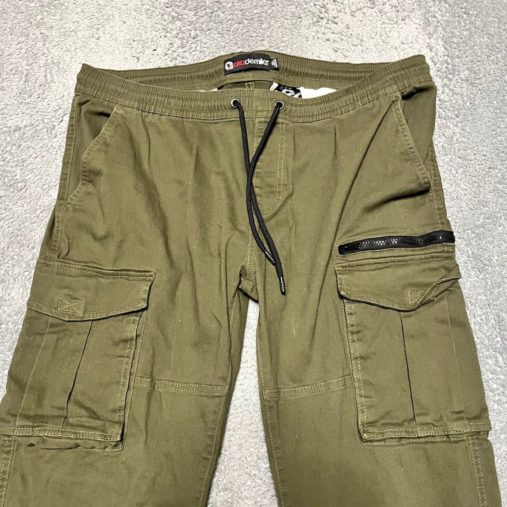 Akademiks Akademiks Cargo Pants Mens 2XL Army Green Zipper Size US 39 - 2 Thumbnail