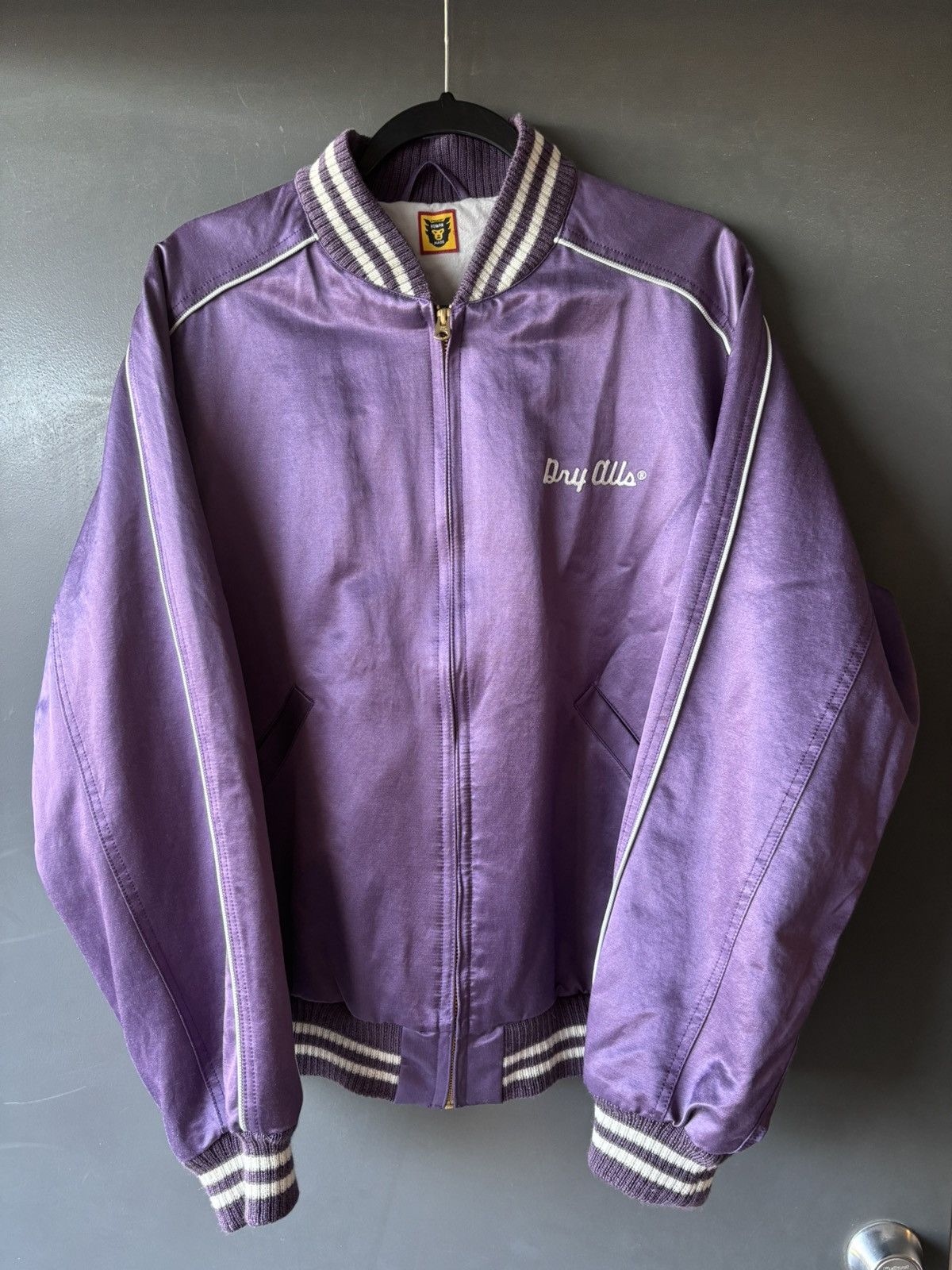 Human Made HUMAN MADE Purple Satin Varsity Jacket Size US XL / EU 56 / 4 - 2 Thumbnail