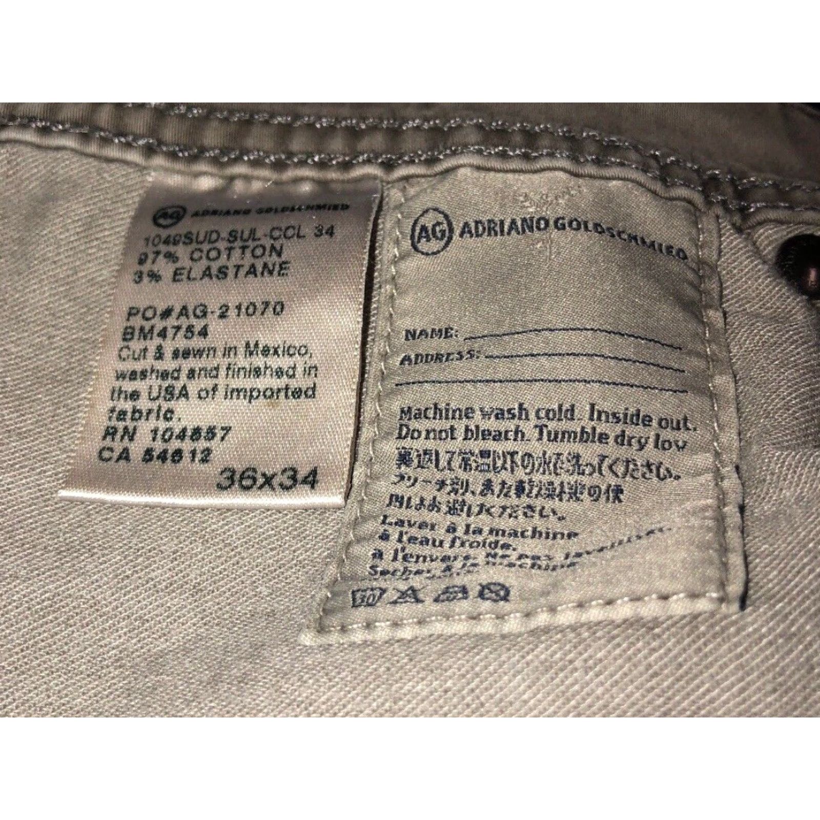 Vintage VINTAGE? (no) The Protege Straight Leg Pants - Adriano Goldschmied - Men - Trousers - 36x34 - Gray - Casual Pants - Mens Size US 36 / EU 52 - 6 Thumbnail