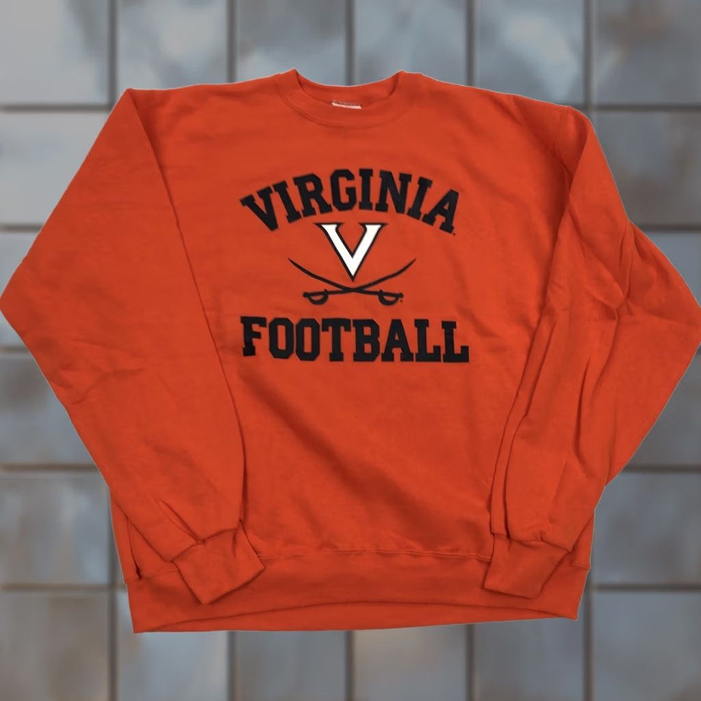 Vintage VINTAGE The Cotton Exchange Virginia Football Sweatshirt Mens XL Orange Crew Neck Size US XL / EU 56 / 4 - 1 Thumbnail