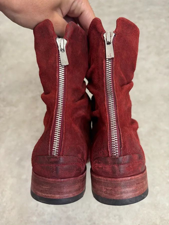 The Last Conspiracy The Last Conspiracy Red Eroded Folded Suede Boots Size US 8 / EU 41 - 6 Thumbnail