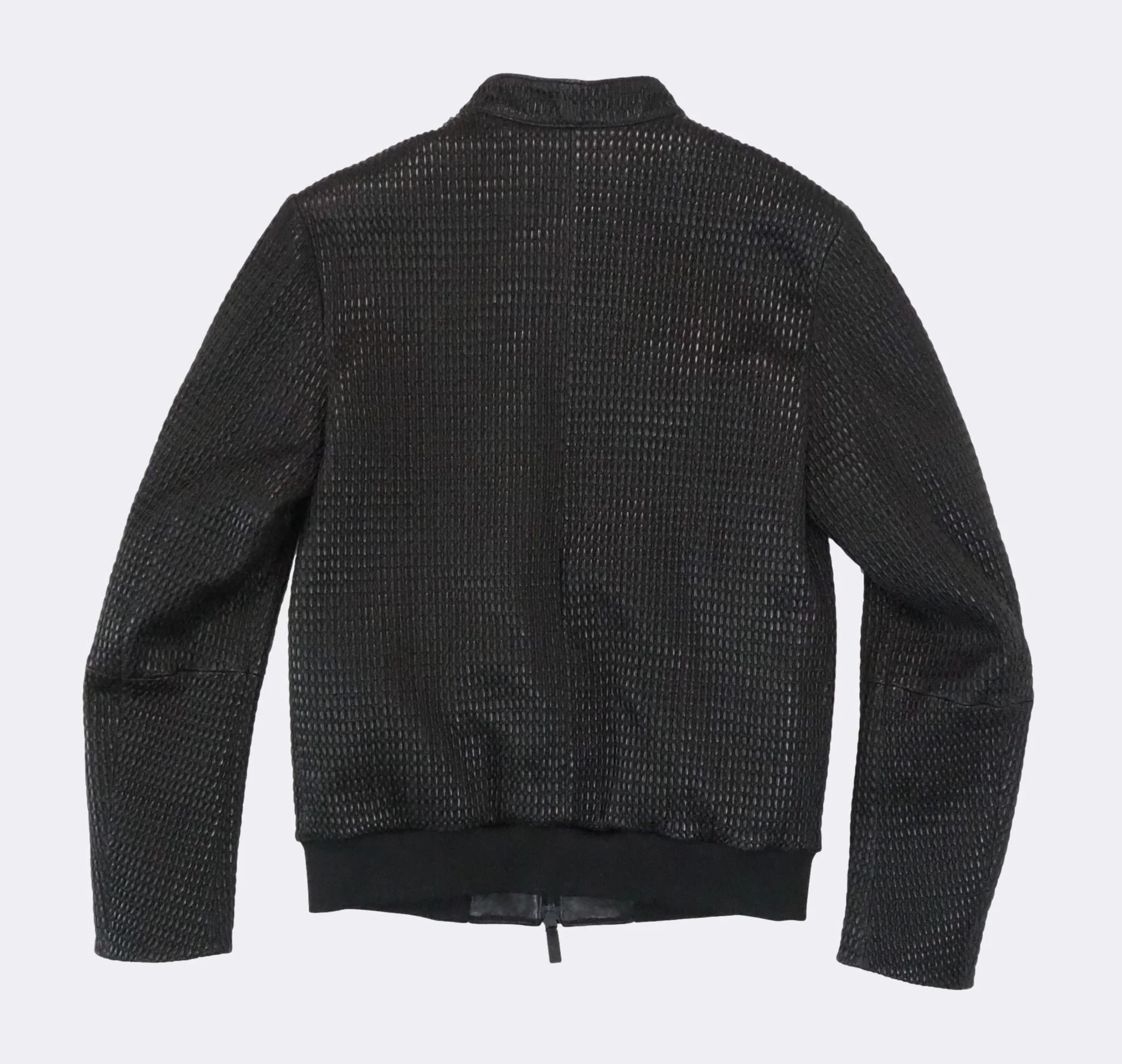 Emporio Armani Emporio Armani Textured Stretch Leather Bomber Jacket $1440 Size US M / EU 48-50 / 2 - 11 Thumbnail