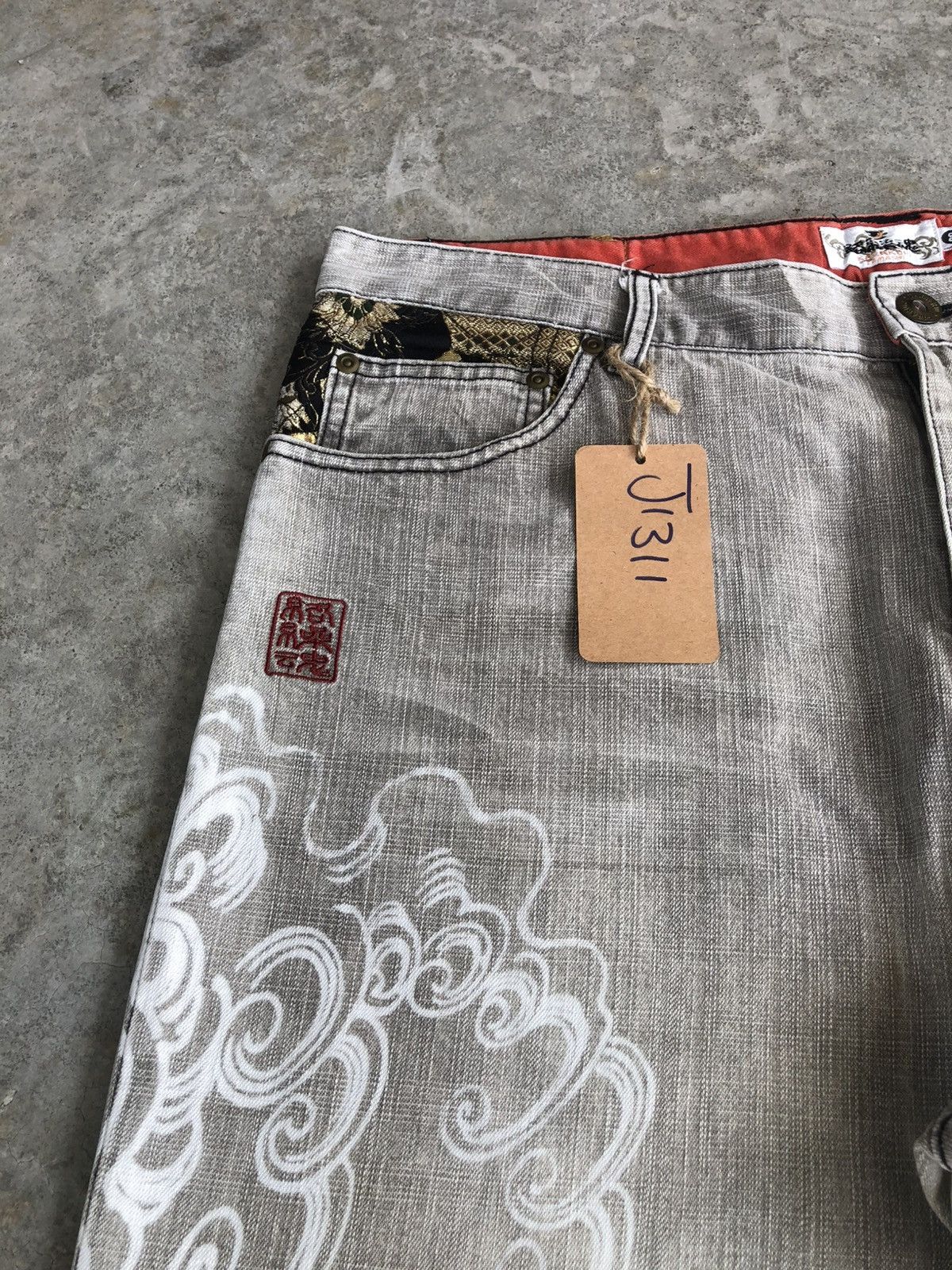 Karakuri Tamashii Karakuri Tamashii Embroidered Phoenix Distressed Size US 37 - 16 Thumbnail