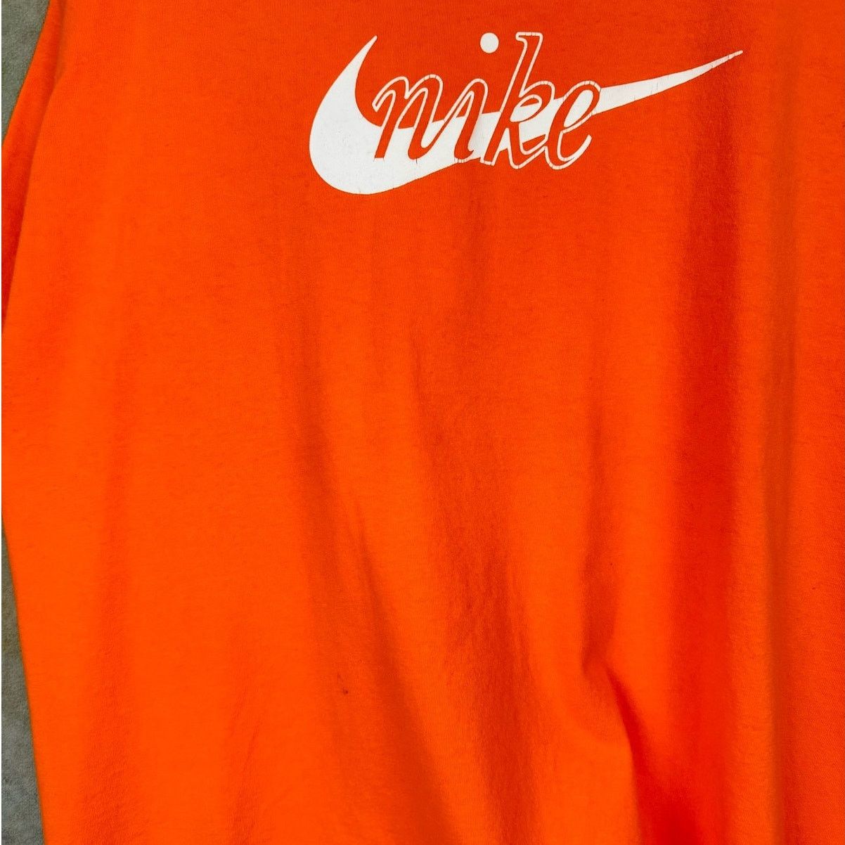 Nike × Vintage VTG Y2K Nike Logo T Shirt Sz XXL Orange Center Swoosh Logo Size US XXL / EU 58 / 5 - 6 Thumbnail