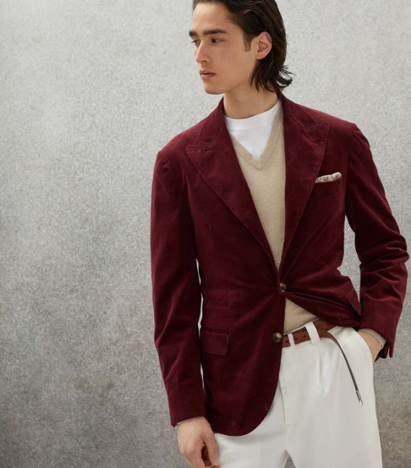 Brunello Cucinelli 0924 Woven Jacket in Red Size US XS / EU 42 / 0 - 2 Thumbnail