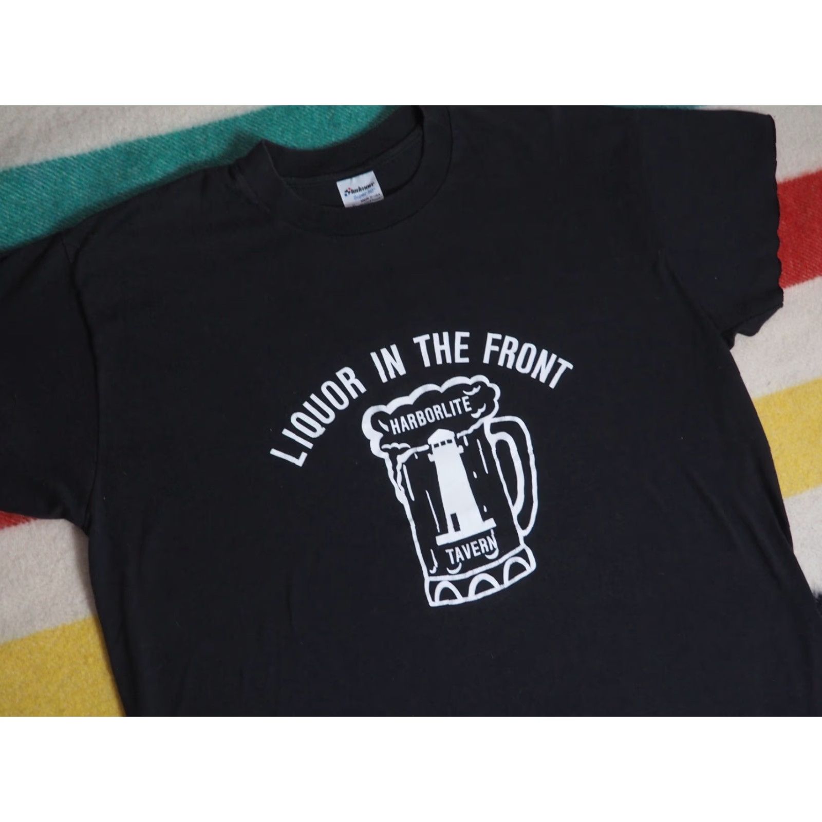 Vintage VTG 80s Stedman Harborlite Tavern Pub Bar WA Poker USA Black Tee Shirt L Mens Graphic Tee Vintage 1980s Grunge Size US L / EU 52-54 / 3 - 5 Thumbnail